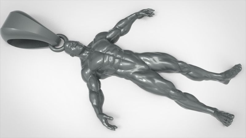 Bodybuilder pendant 3D print model_8