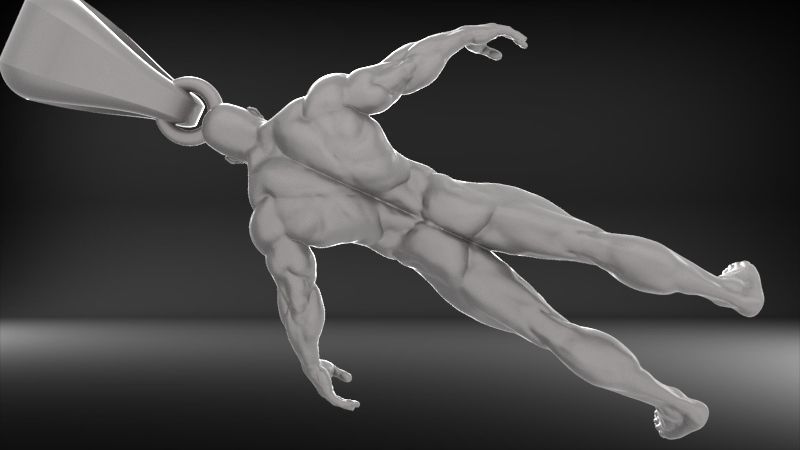 Bodybuilder pendant 3D print model_33