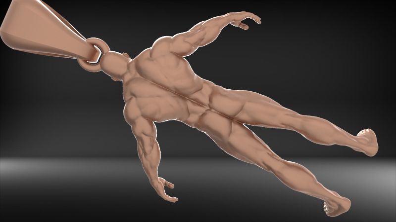 Bodybuilder pendant 3D print model_35