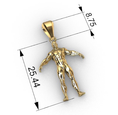 Bodybuilder pendant 3D print model_18