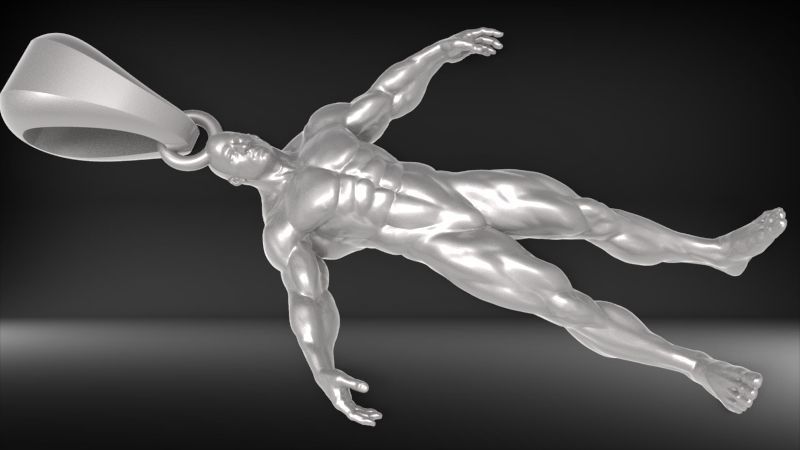 Bodybuilder pendant 3D print model_32