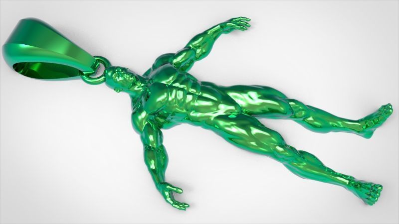 Bodybuilder pendant 3D print model_43