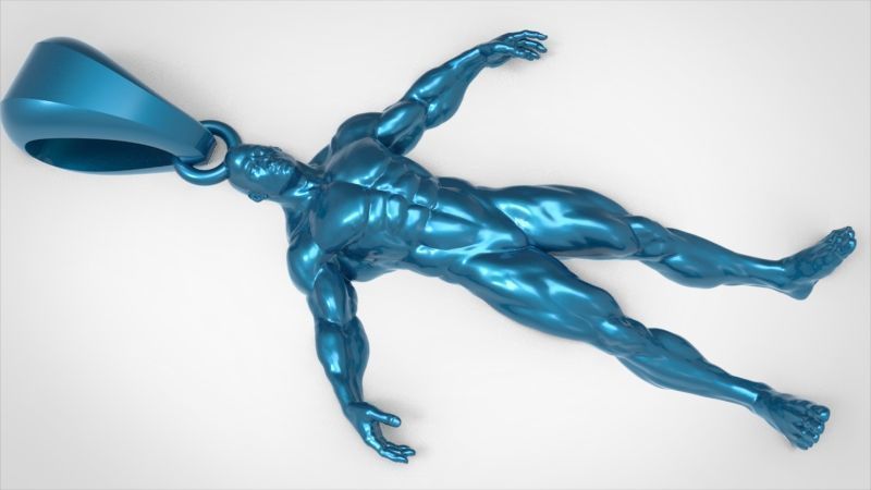 Bodybuilder pendant 3D print model_7