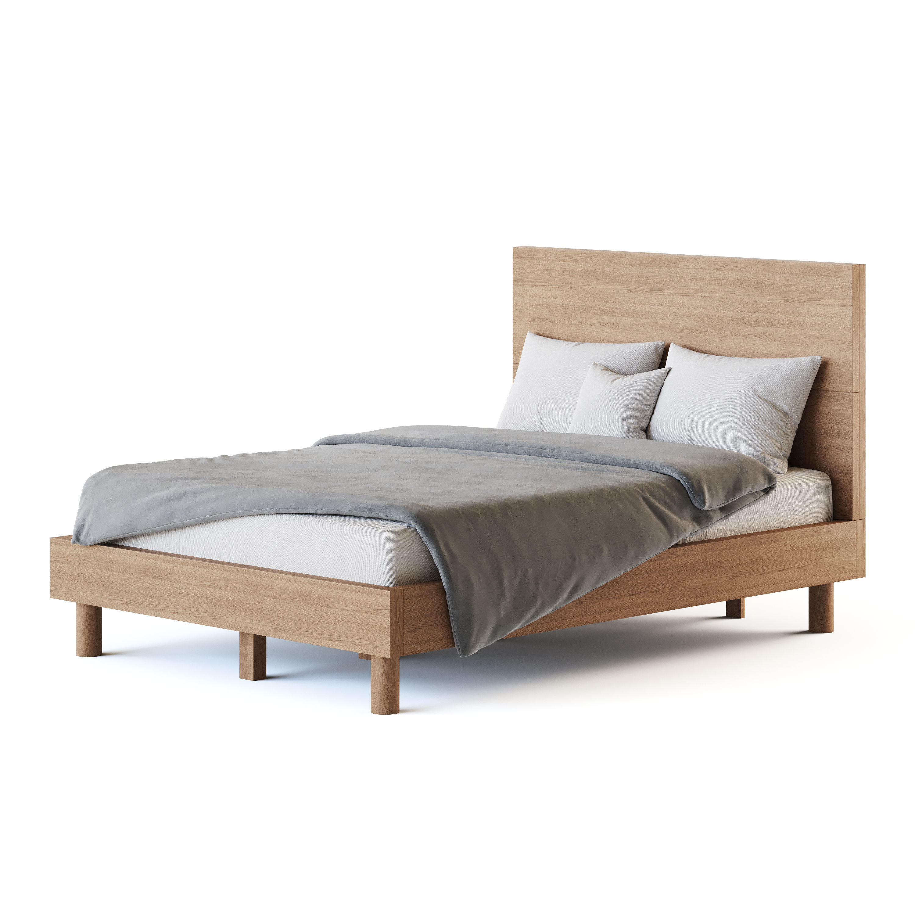 Royard Oaktree Full Size Platform Bed 3D model_11