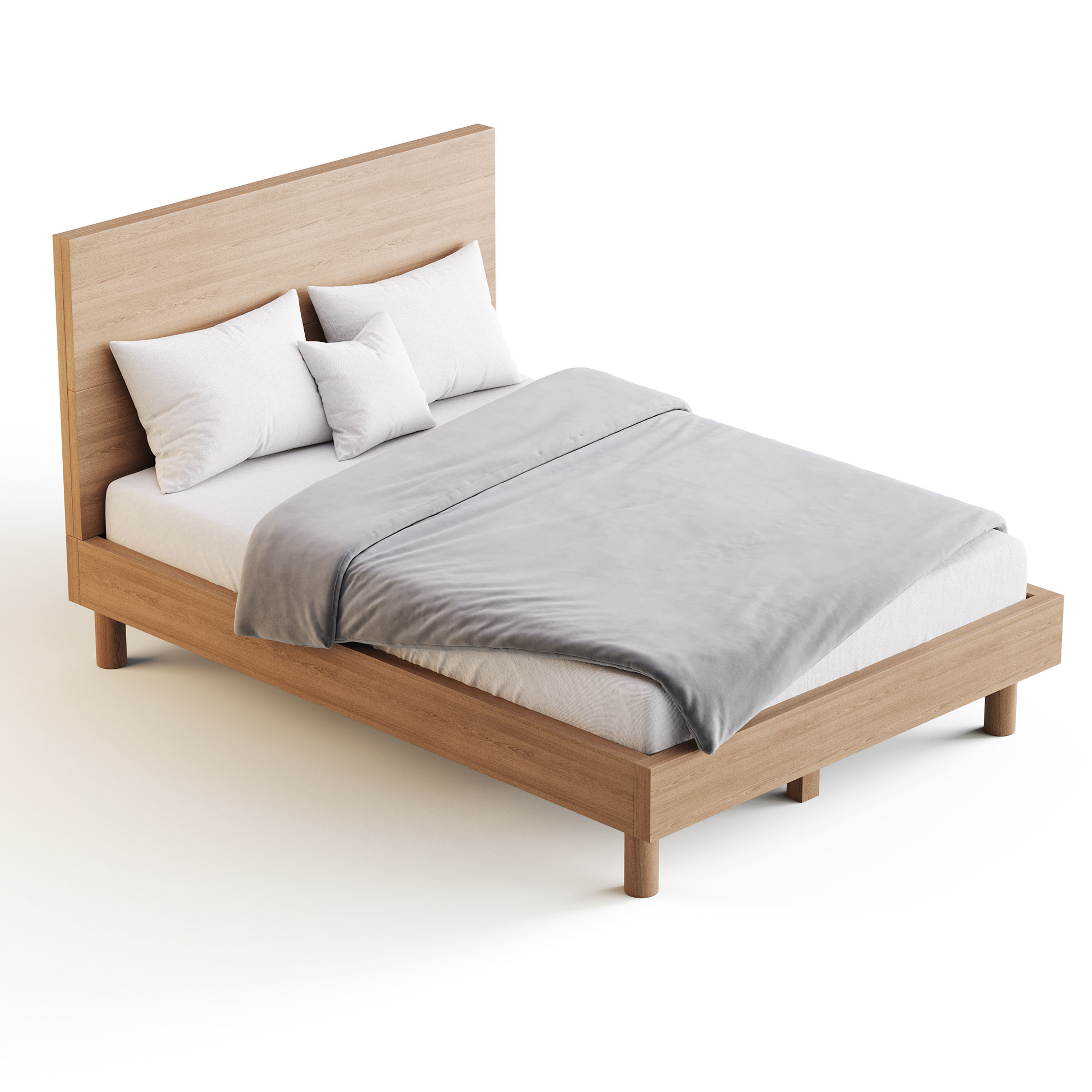 Royard Oaktree Full Size Platform Bed 3D model_7
