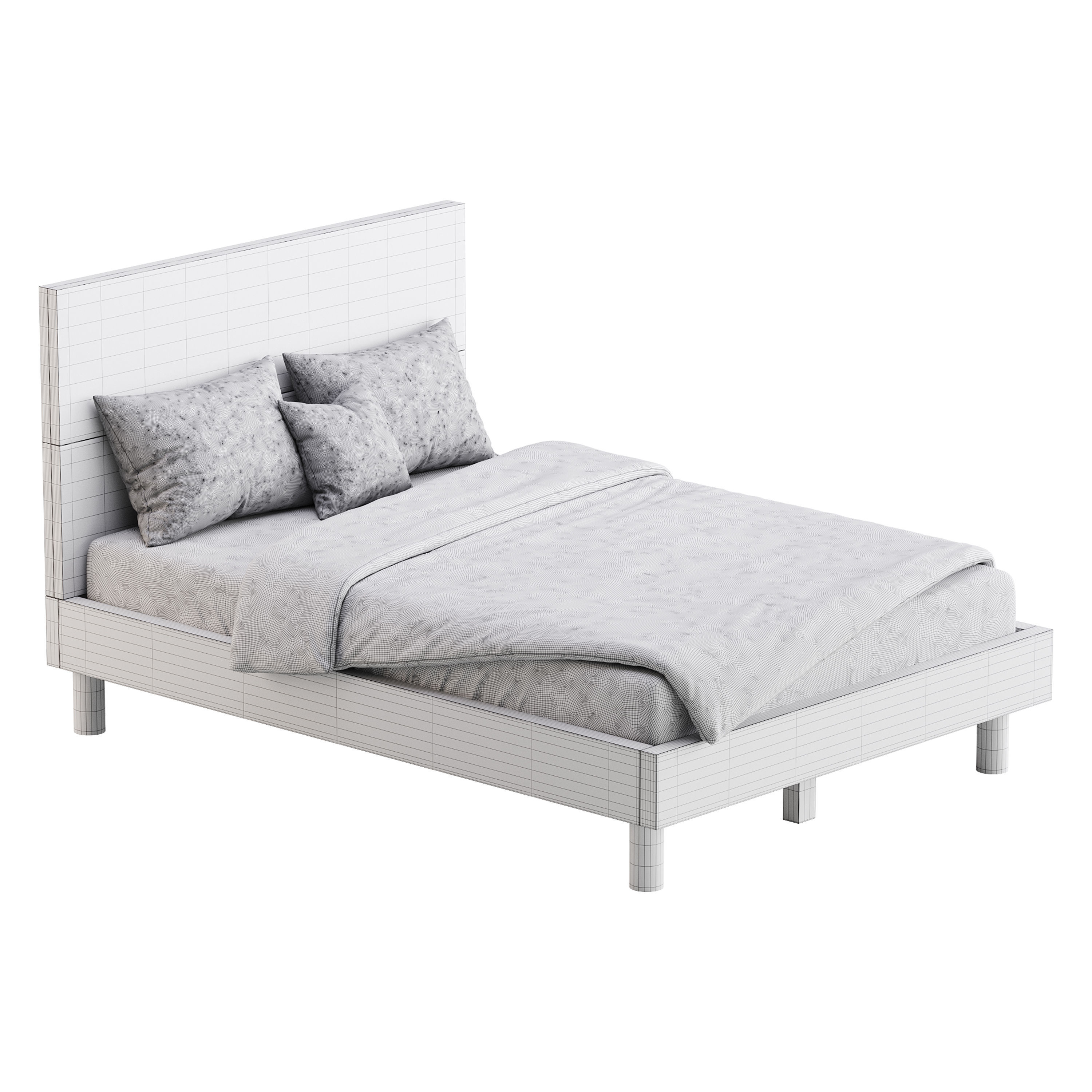 Royard Oaktree Full Size Platform Bed 3D model_13
