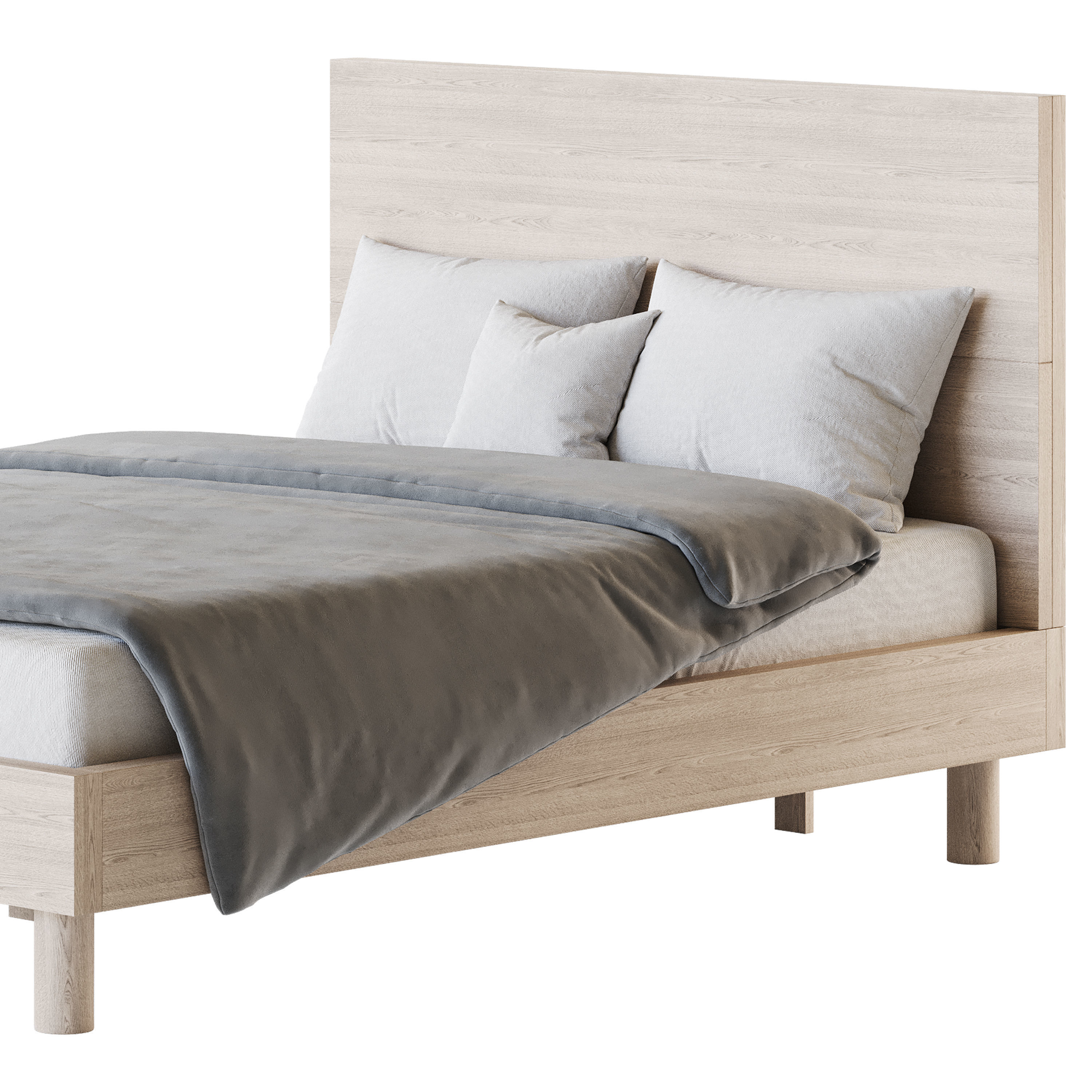Royard Oaktree Full Size Platform Bed 3D model_10