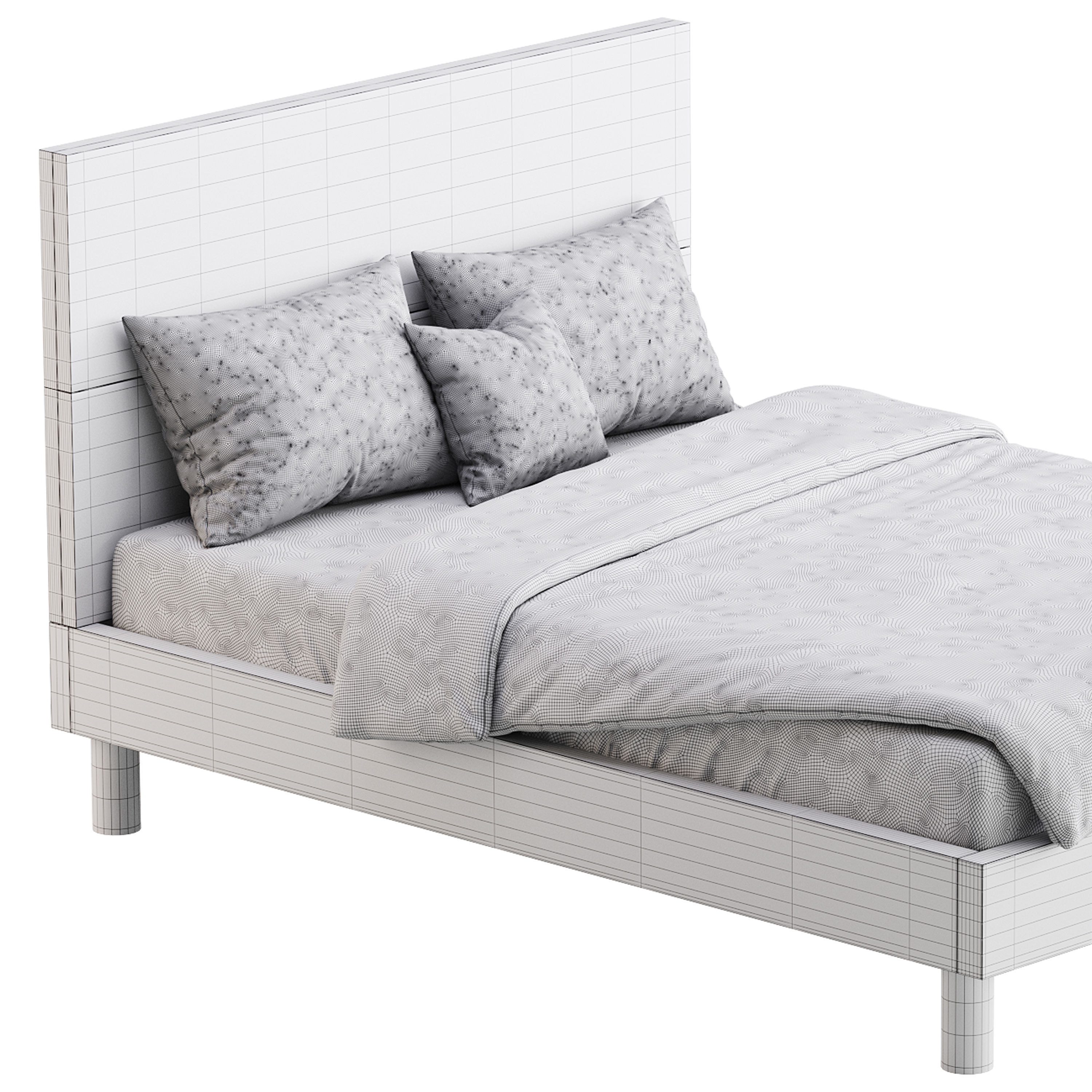 Royard Oaktree Full Size Platform Bed 3D model_14