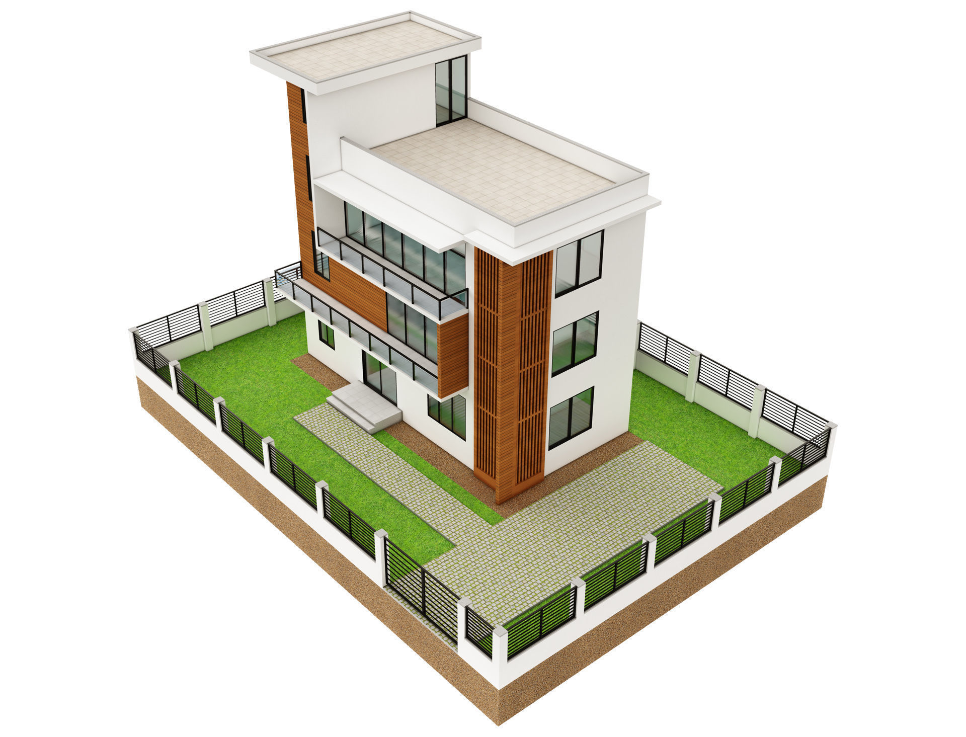 Modern House 5 3D model_7