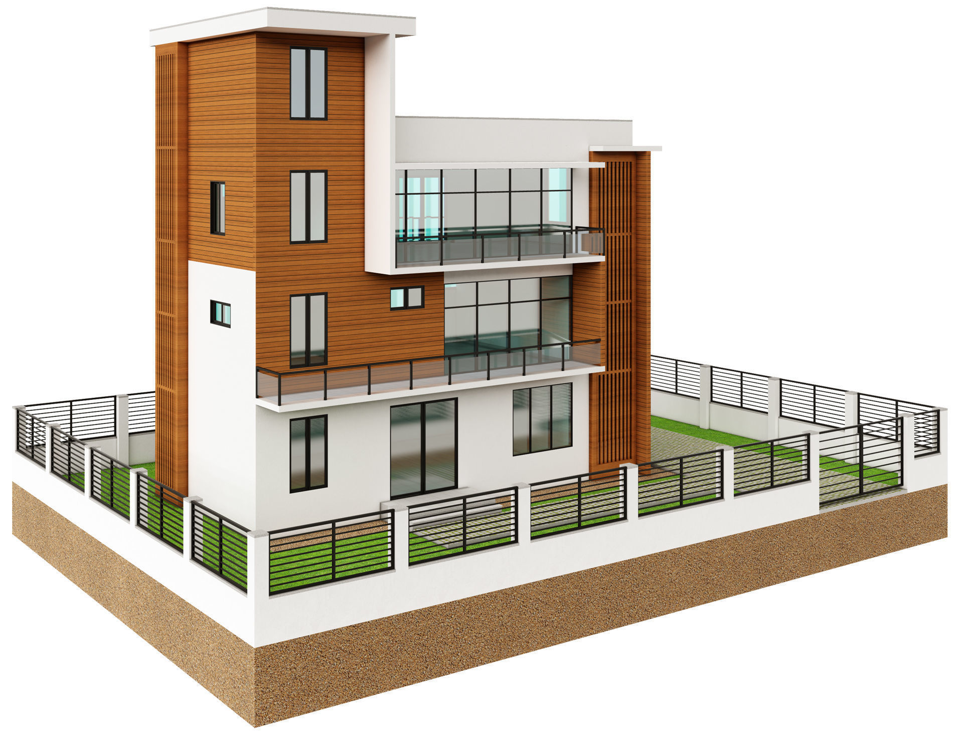 Modern House 5 3D model_2