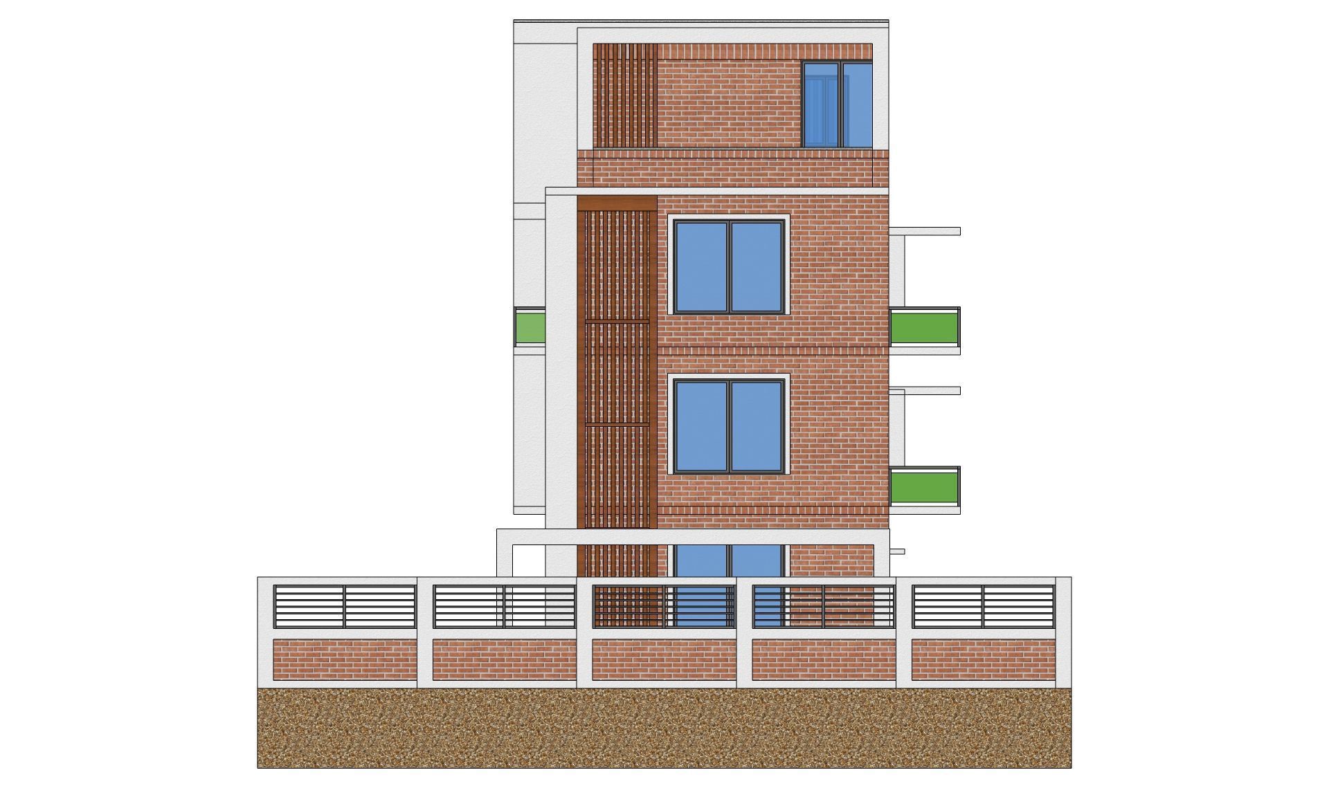 Modern Brick House 2 3D model_17