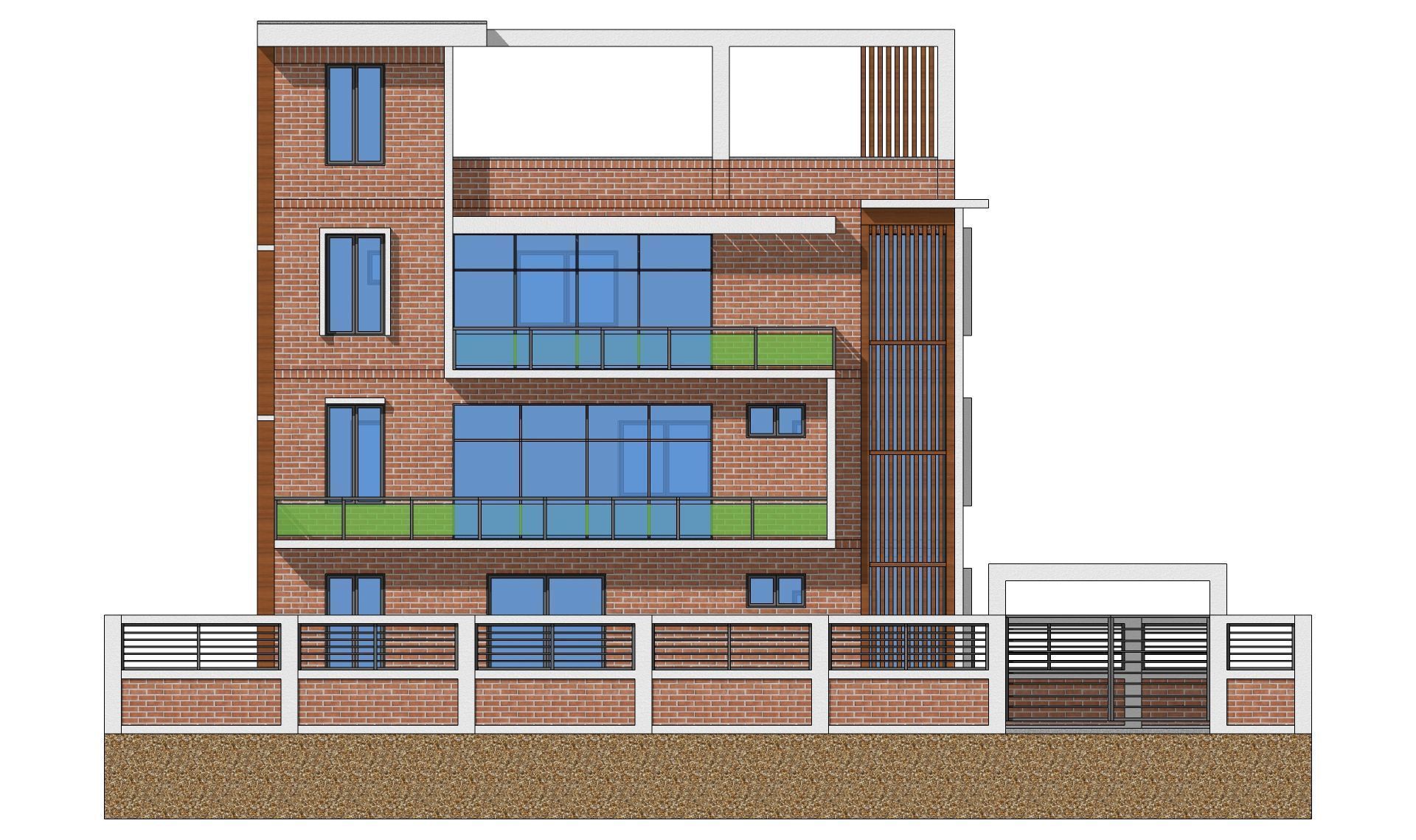 Modern Brick House 2 3D model_14