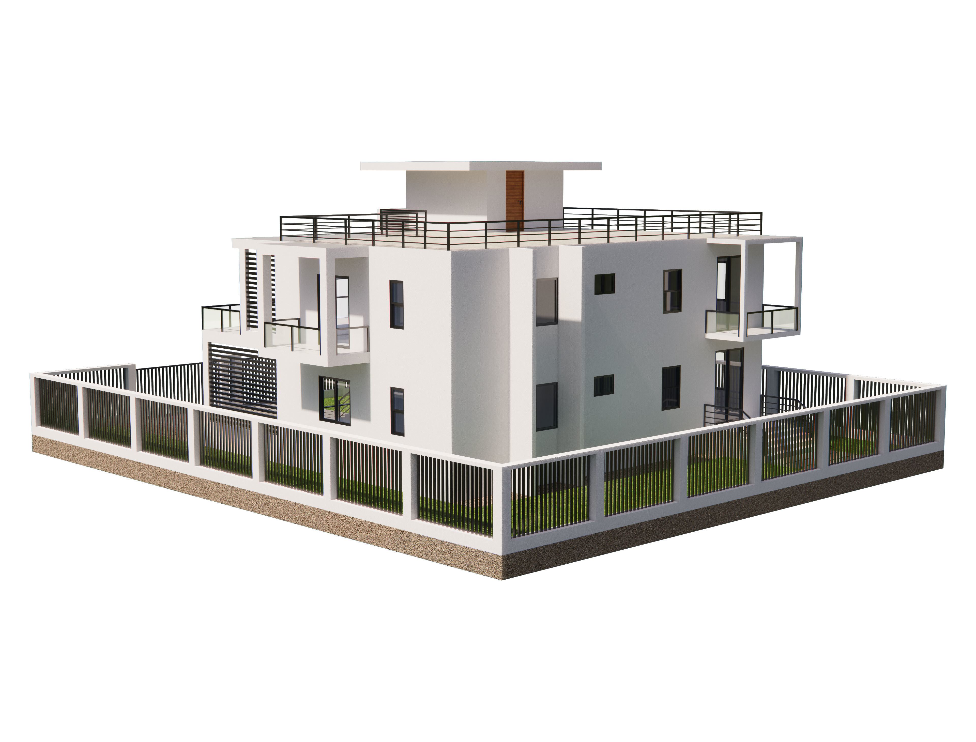 Modern House 7 3D model_3