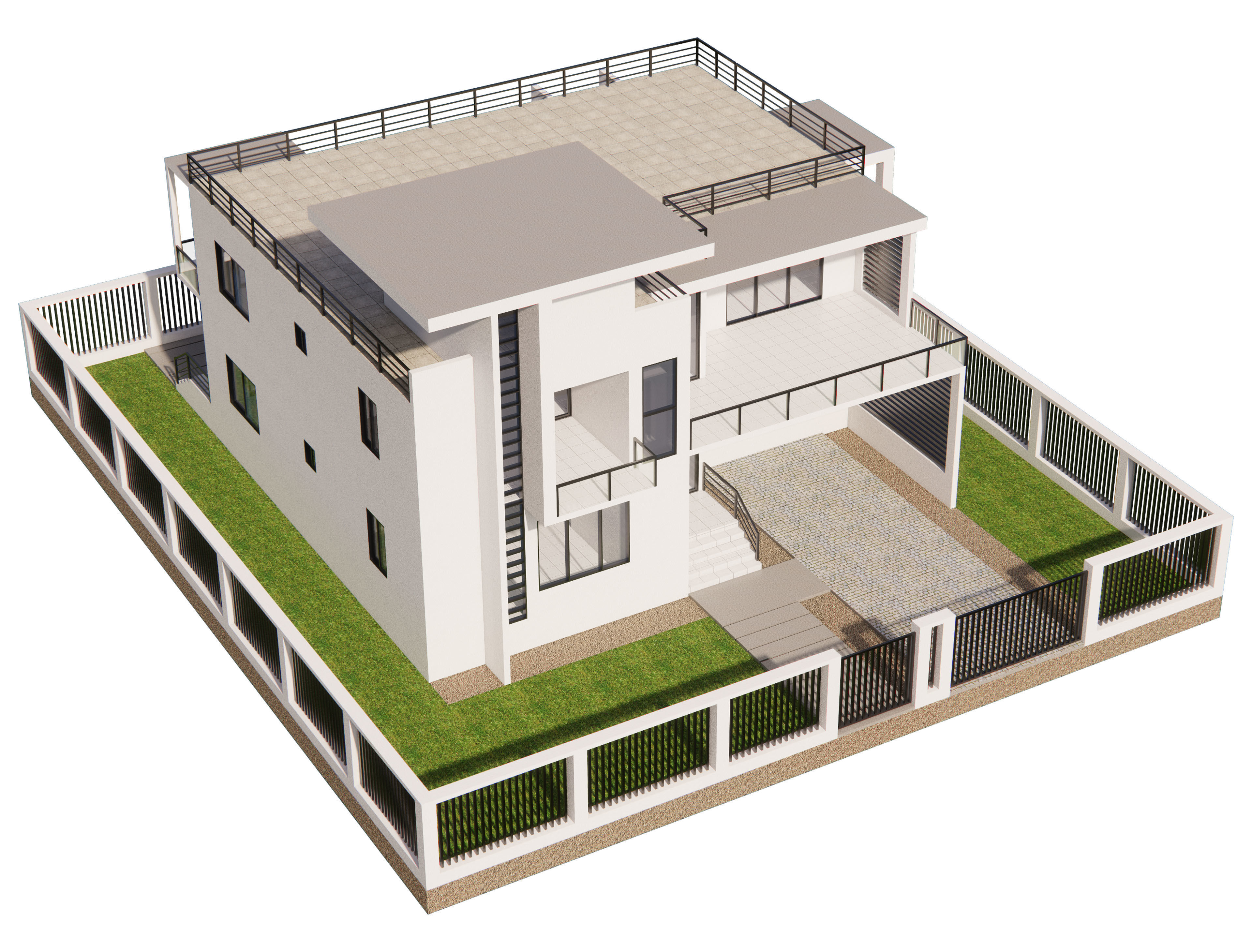 Modern House 7 3D model_5
