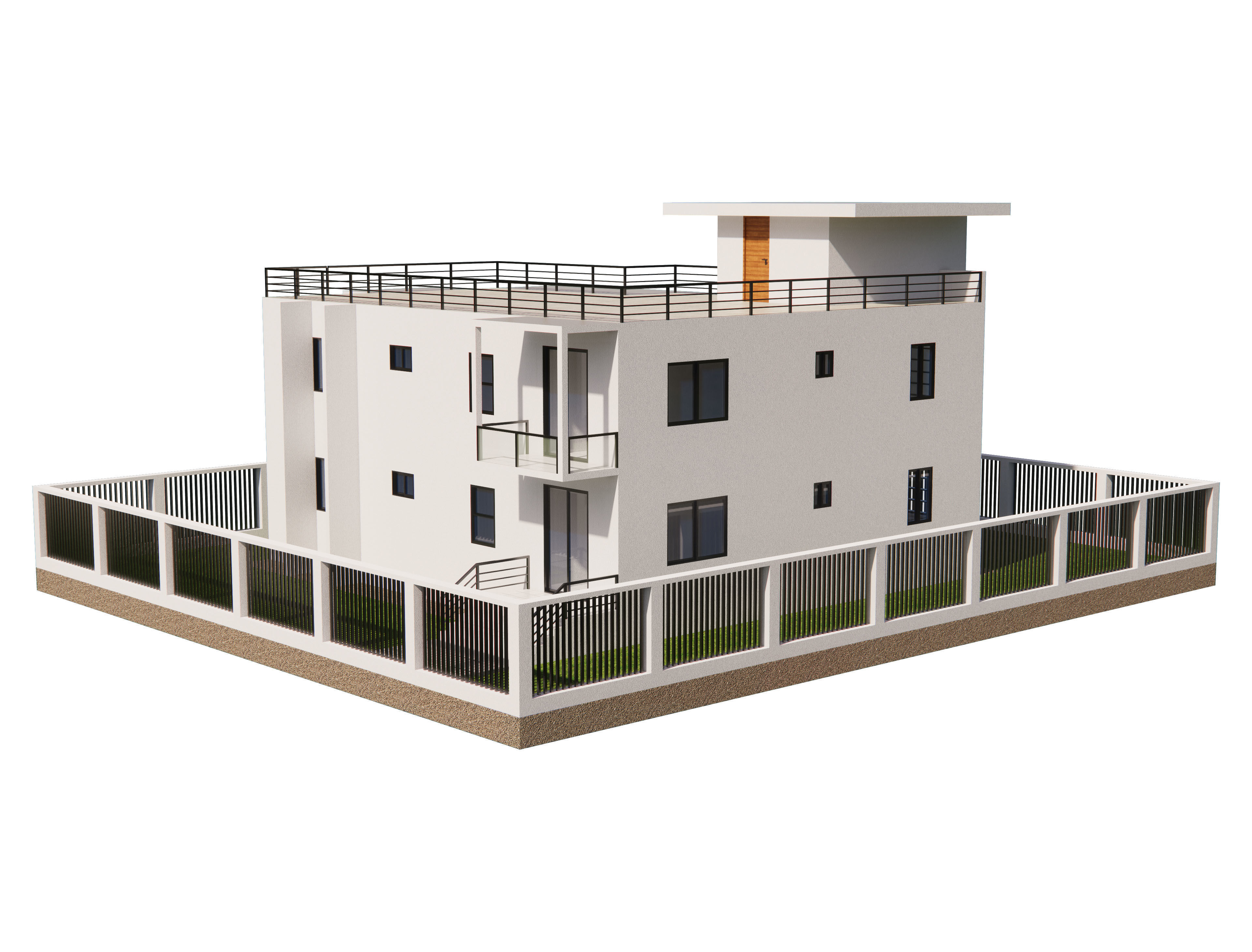 Modern House 7 3D model_4