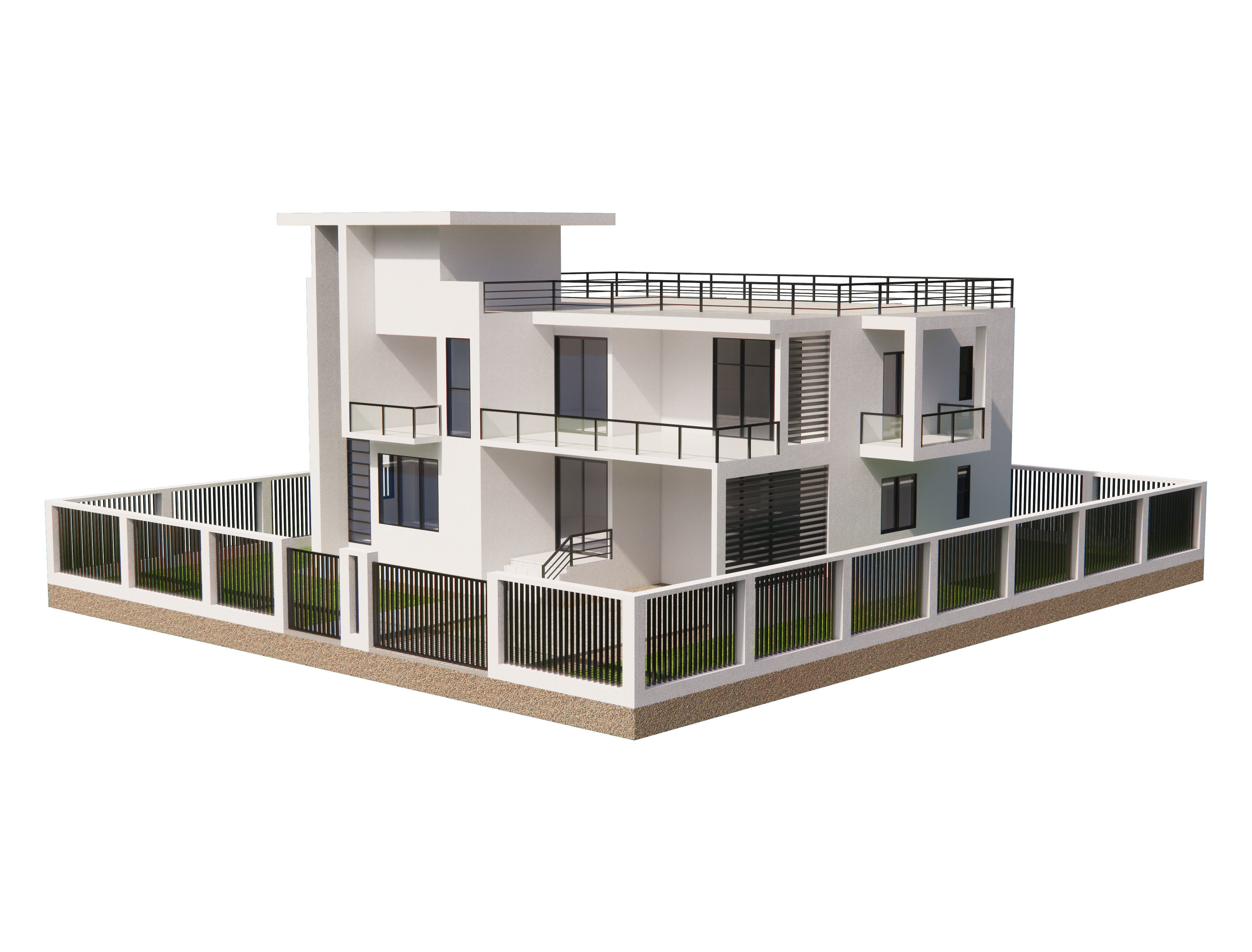 Modern House 7 3D model_2