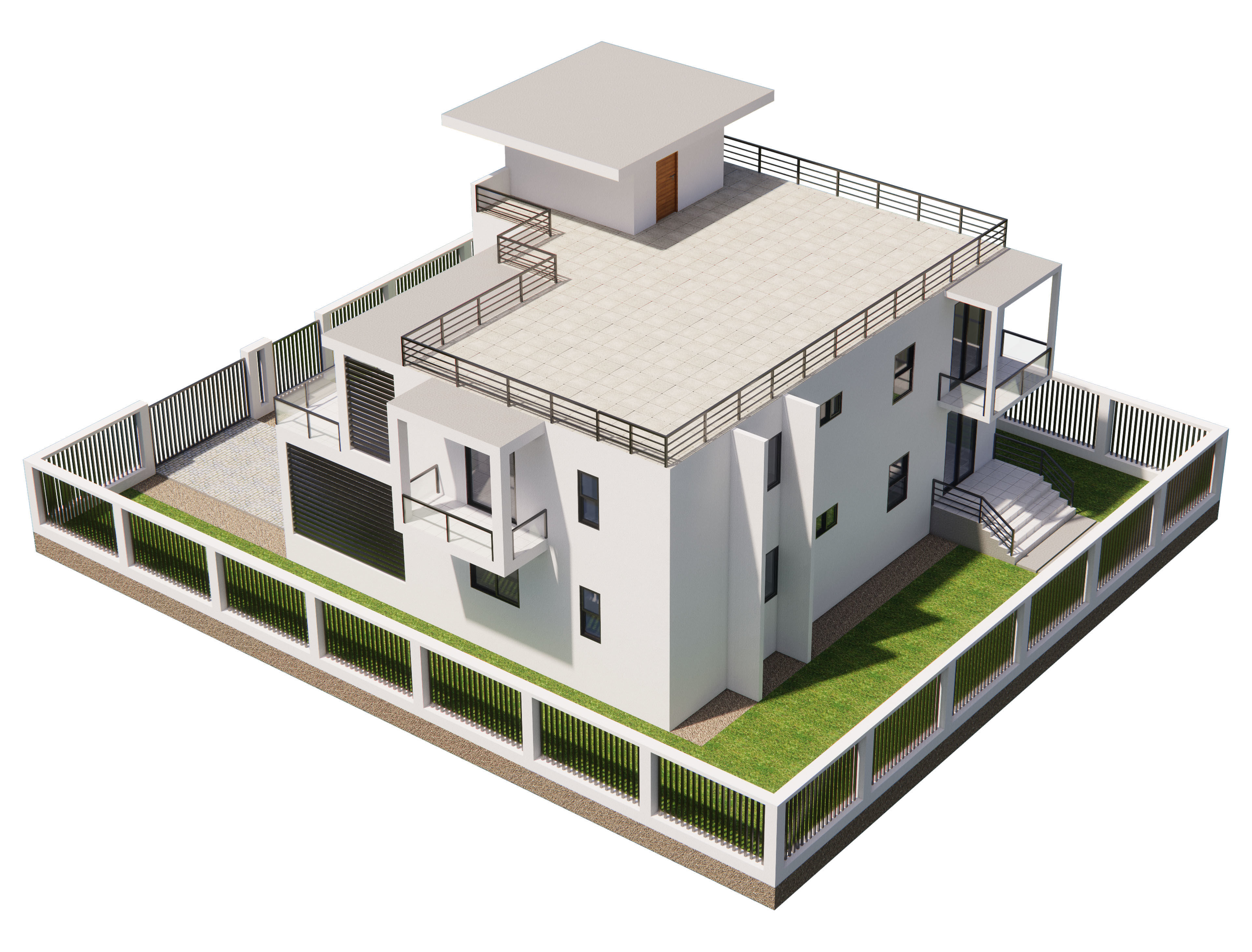 Modern House 7 3D model_6
