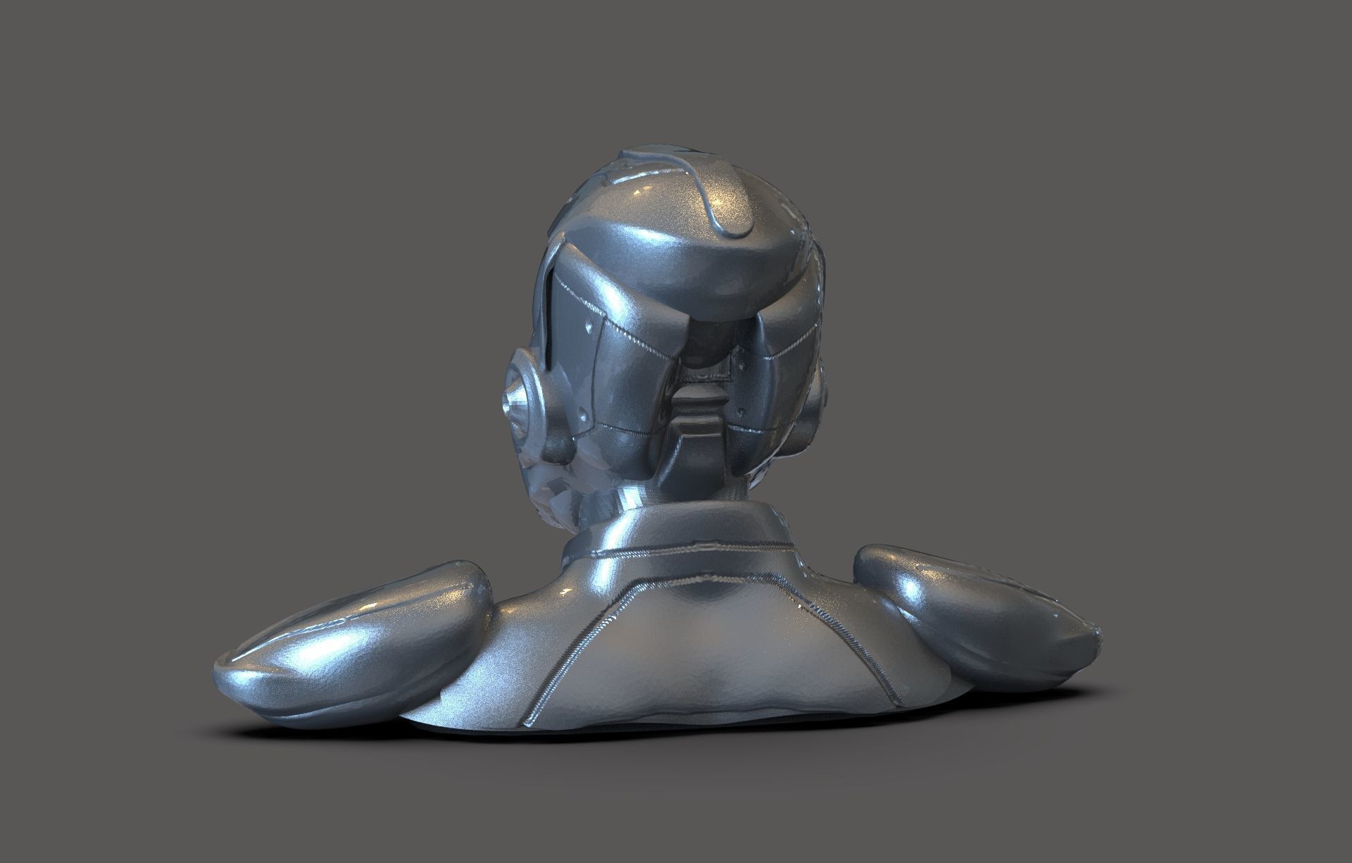 Cyborg Bust 3D print model_3