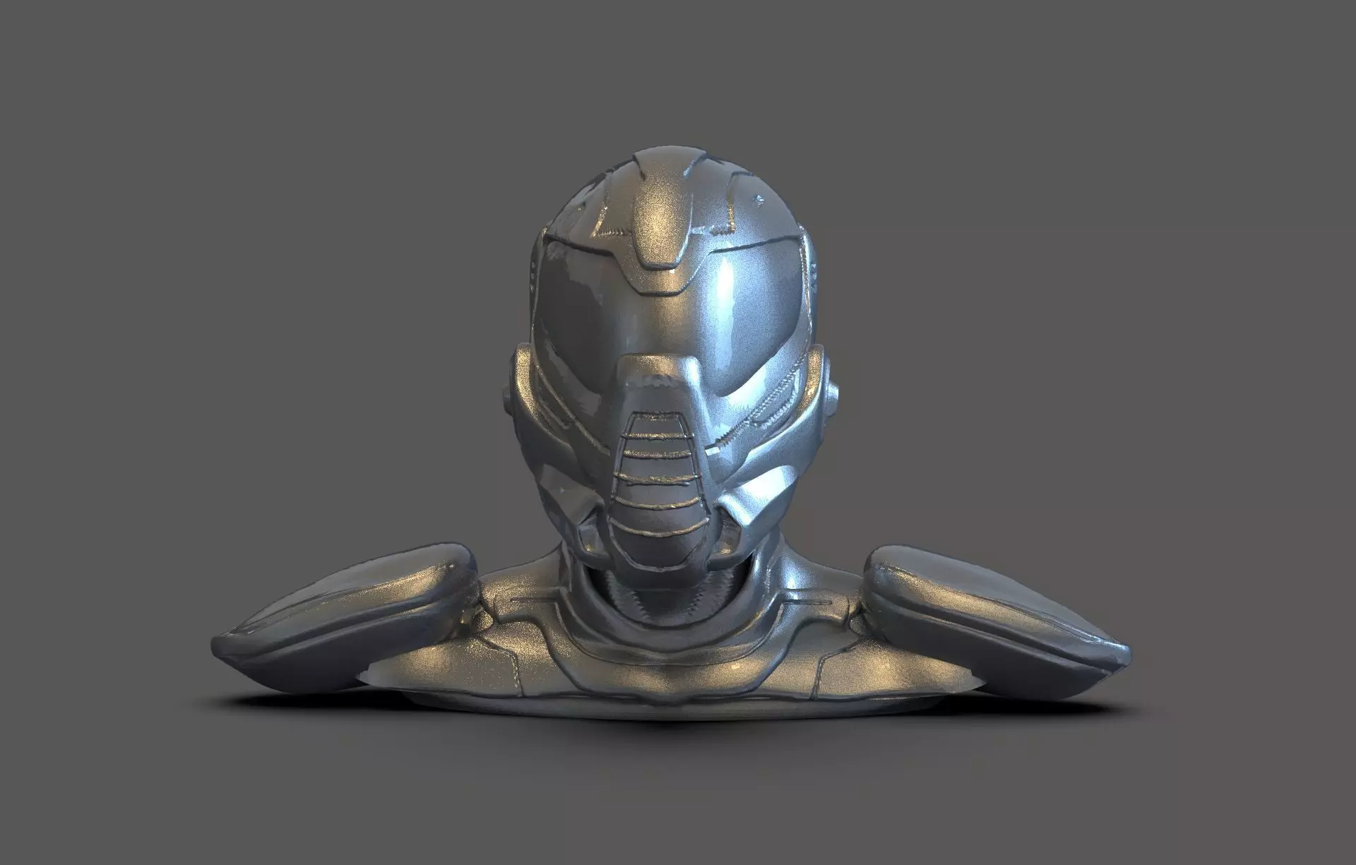 Cyborg Bust 3D print model_0