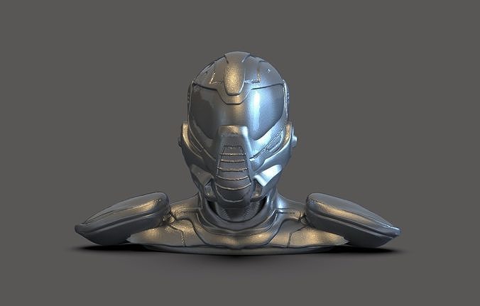 Cyborg Bust 3D print model