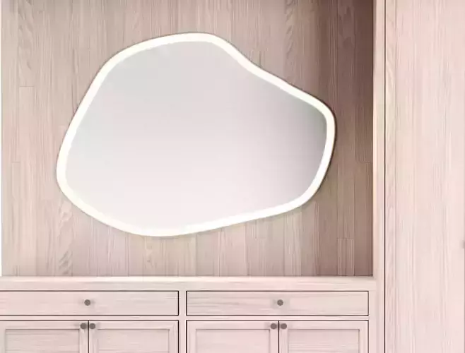  Wooden Hallway with Mirror 