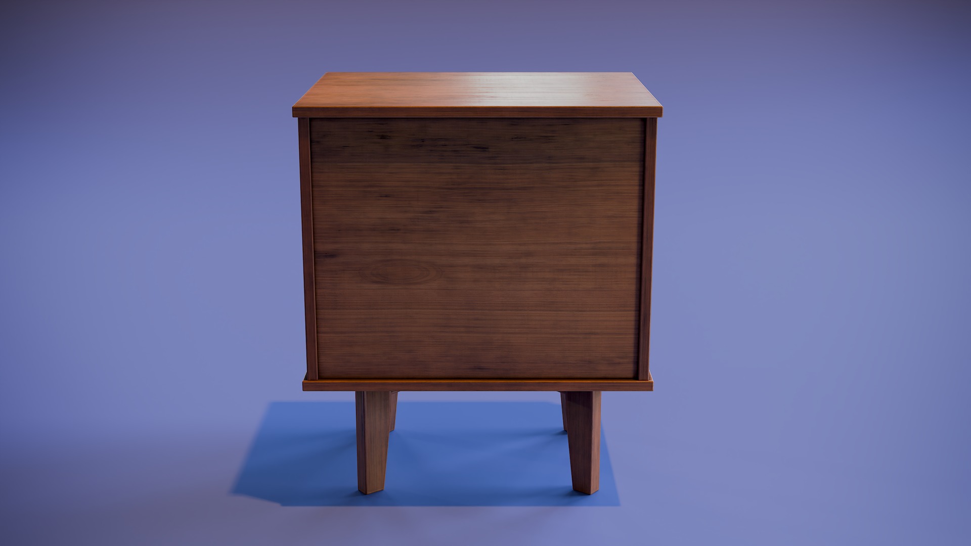 Mid-Century Nightstand Low-poly 3D model_7