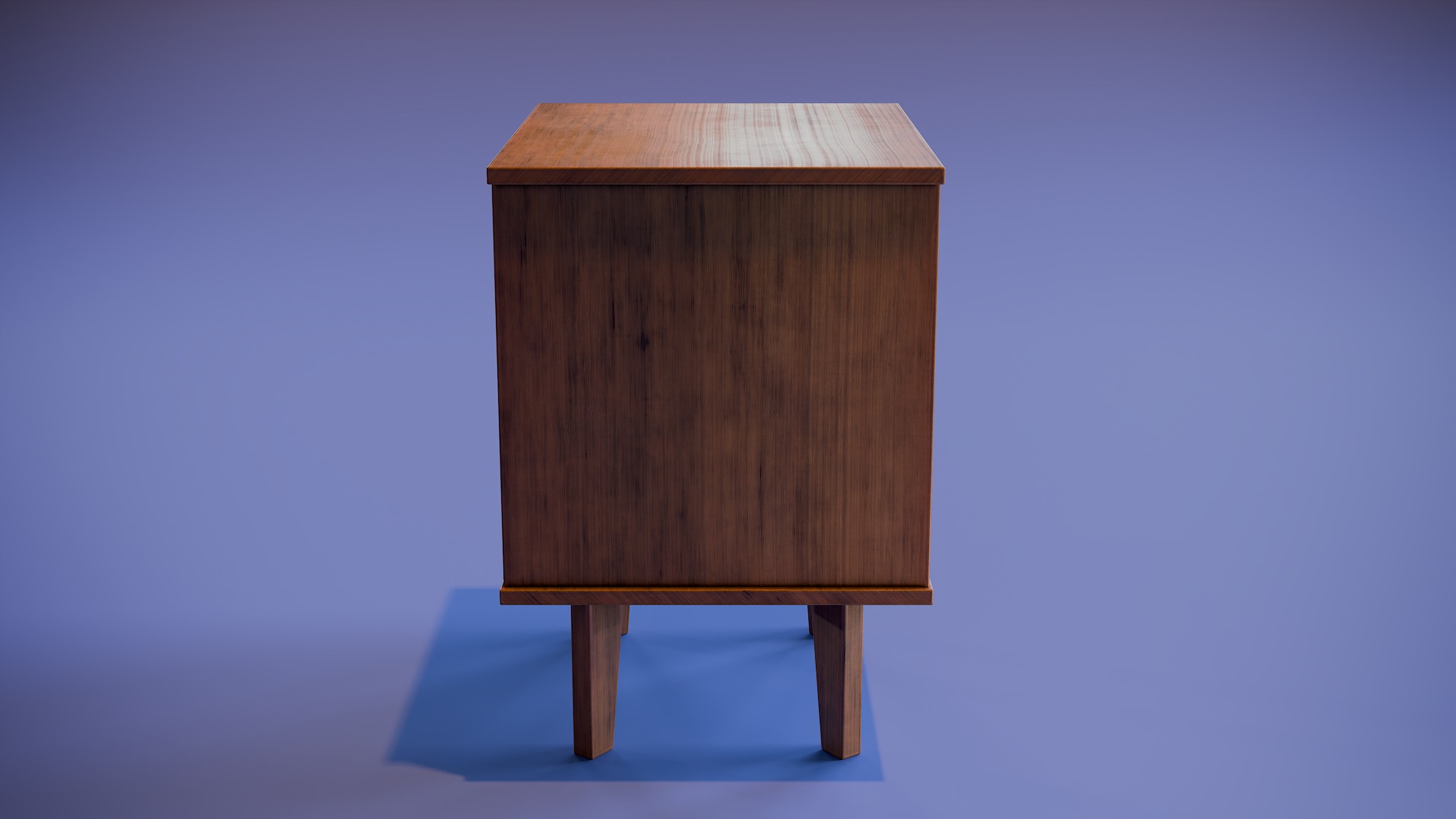 Mid-Century Nightstand Low-poly 3D model_6