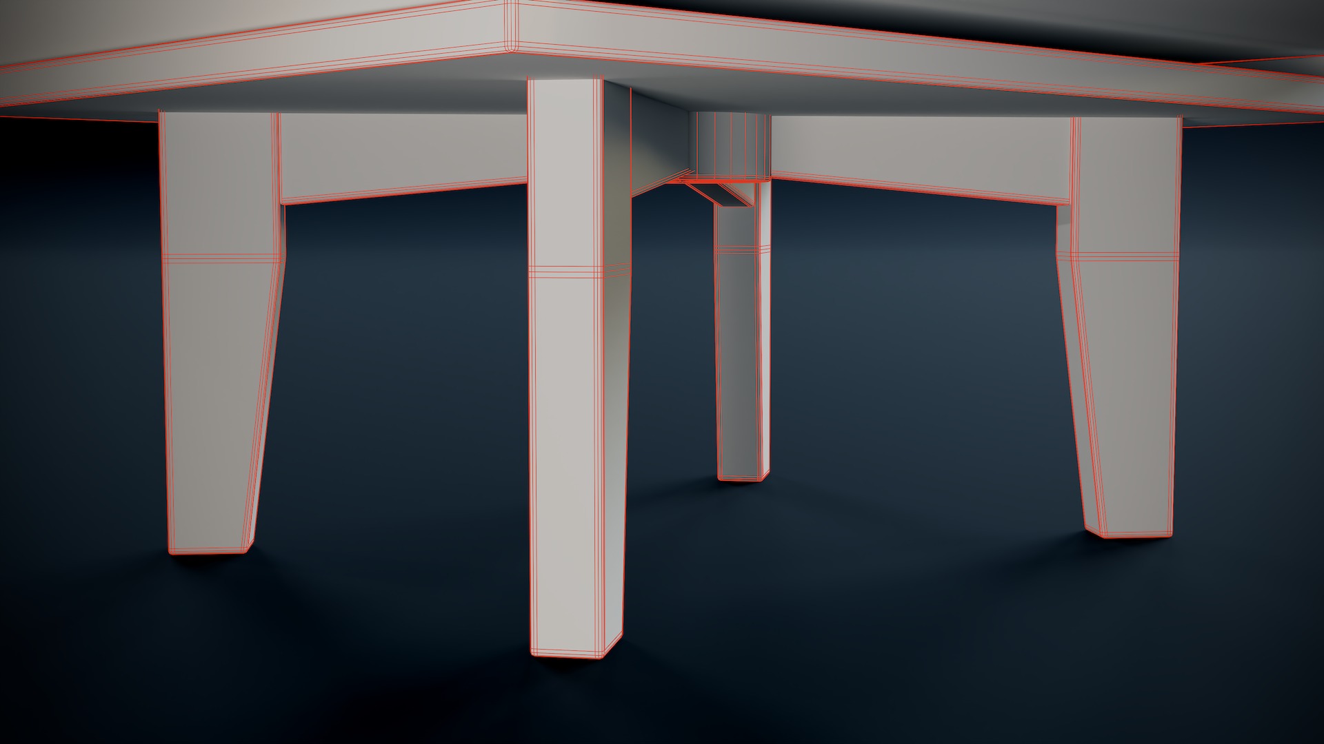 Mid-Century Nightstand Low-poly 3D model_10