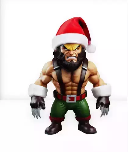 Wolverine Festive xmas Low-poly 3D model