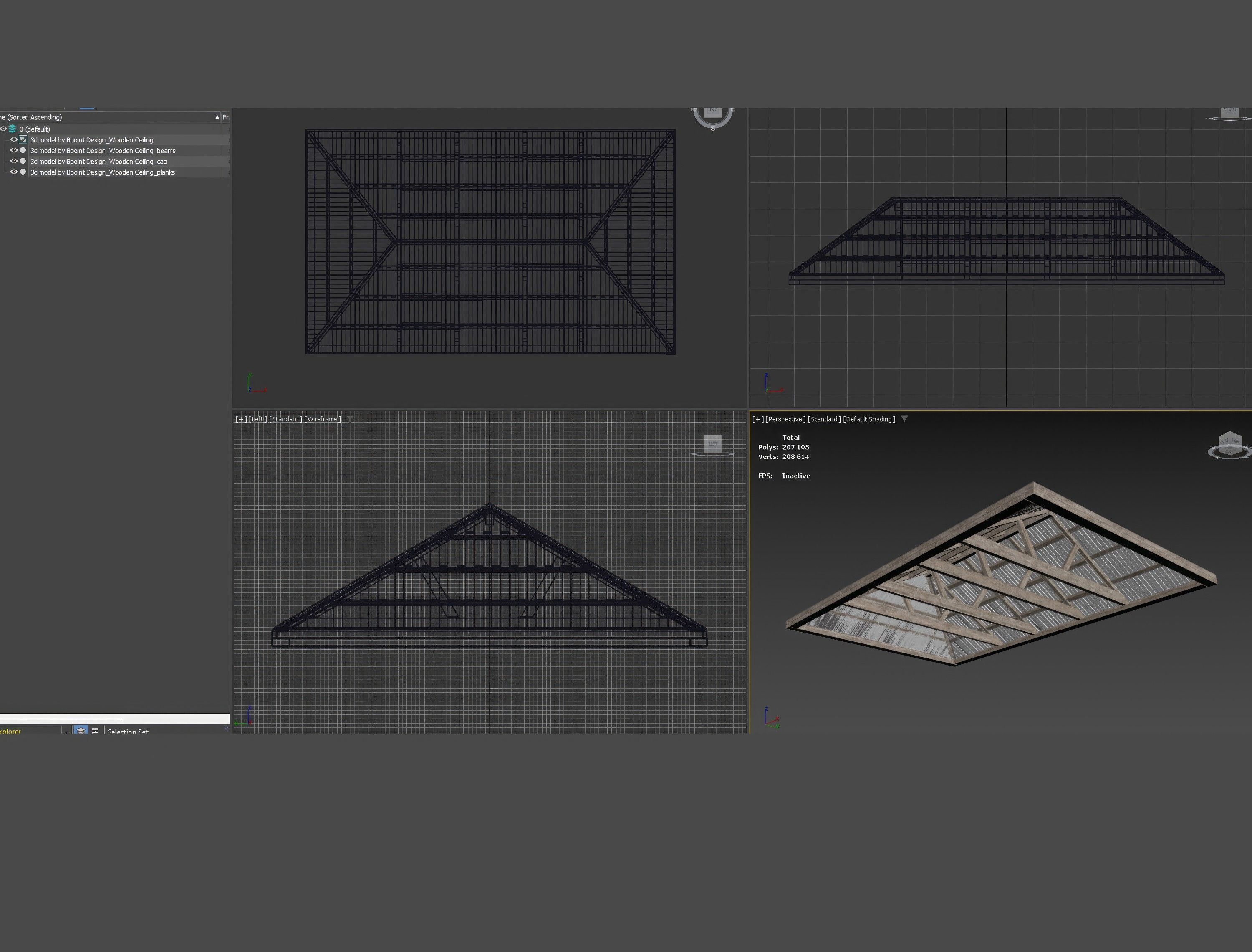Wooden Ceiling V10  3D model_16