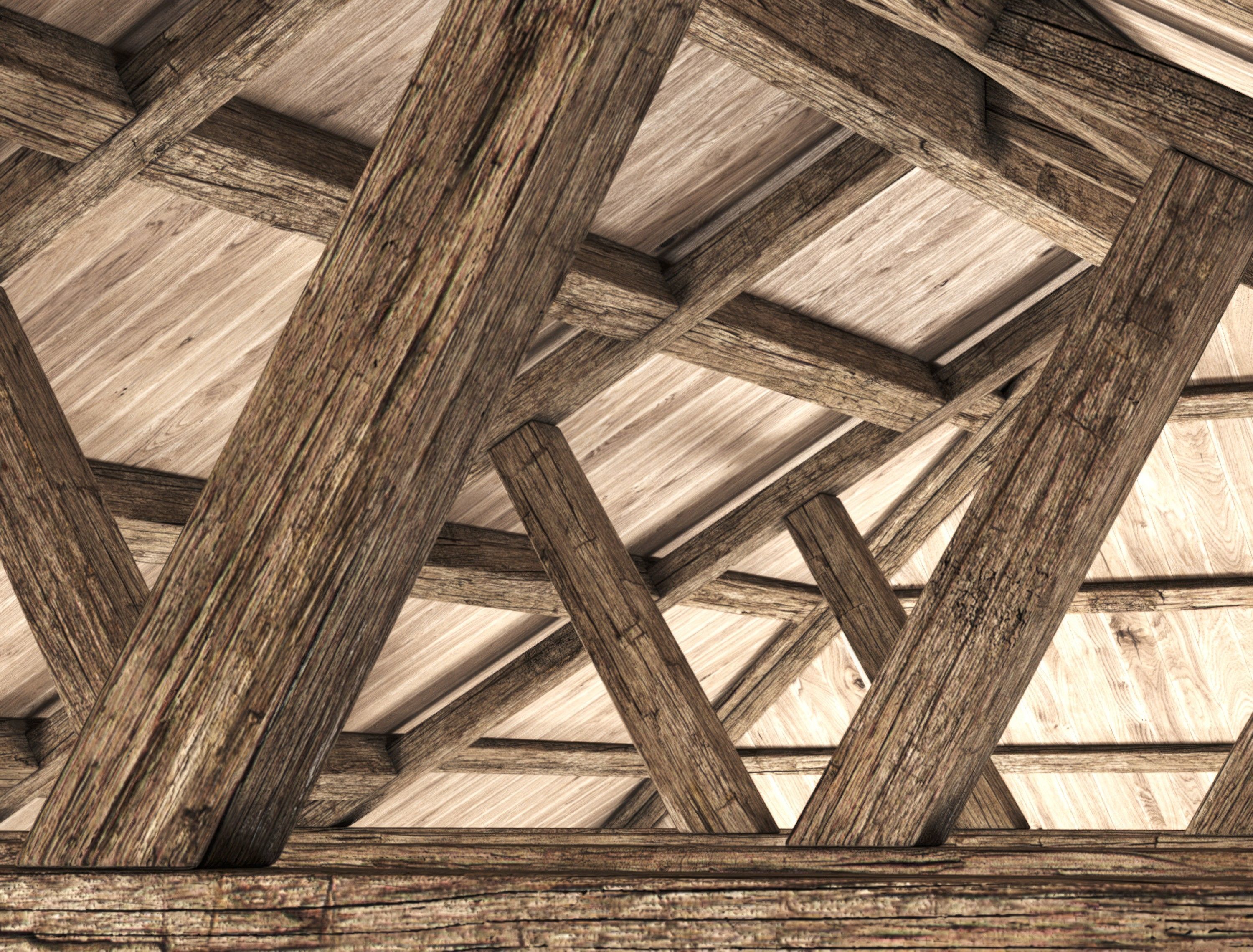 Wooden Ceiling V10  3D model_8