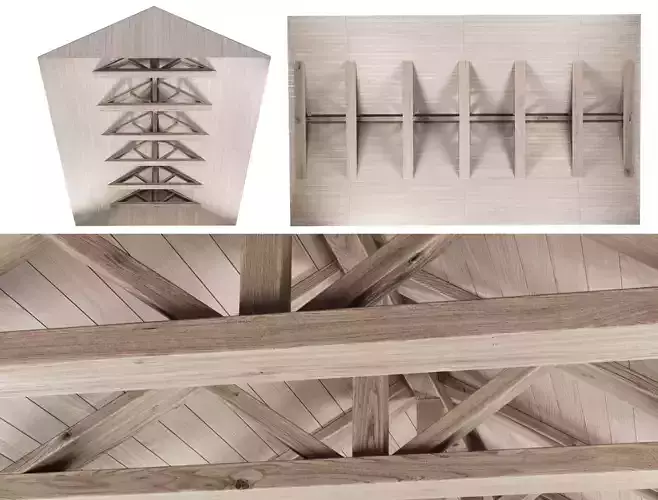 Wooden Ceiling V12  3D model