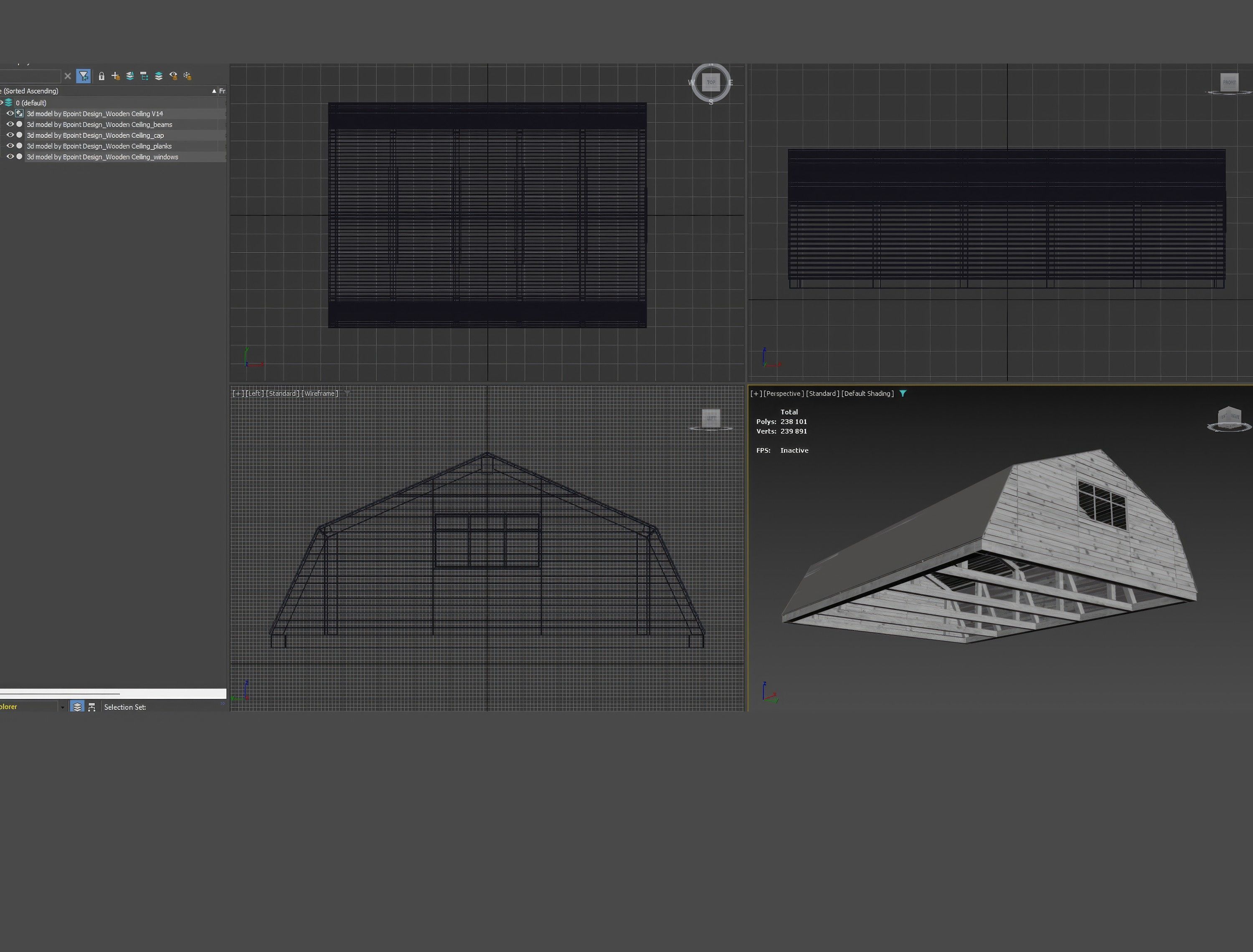 Wooden Ceiling V14  3D model_16