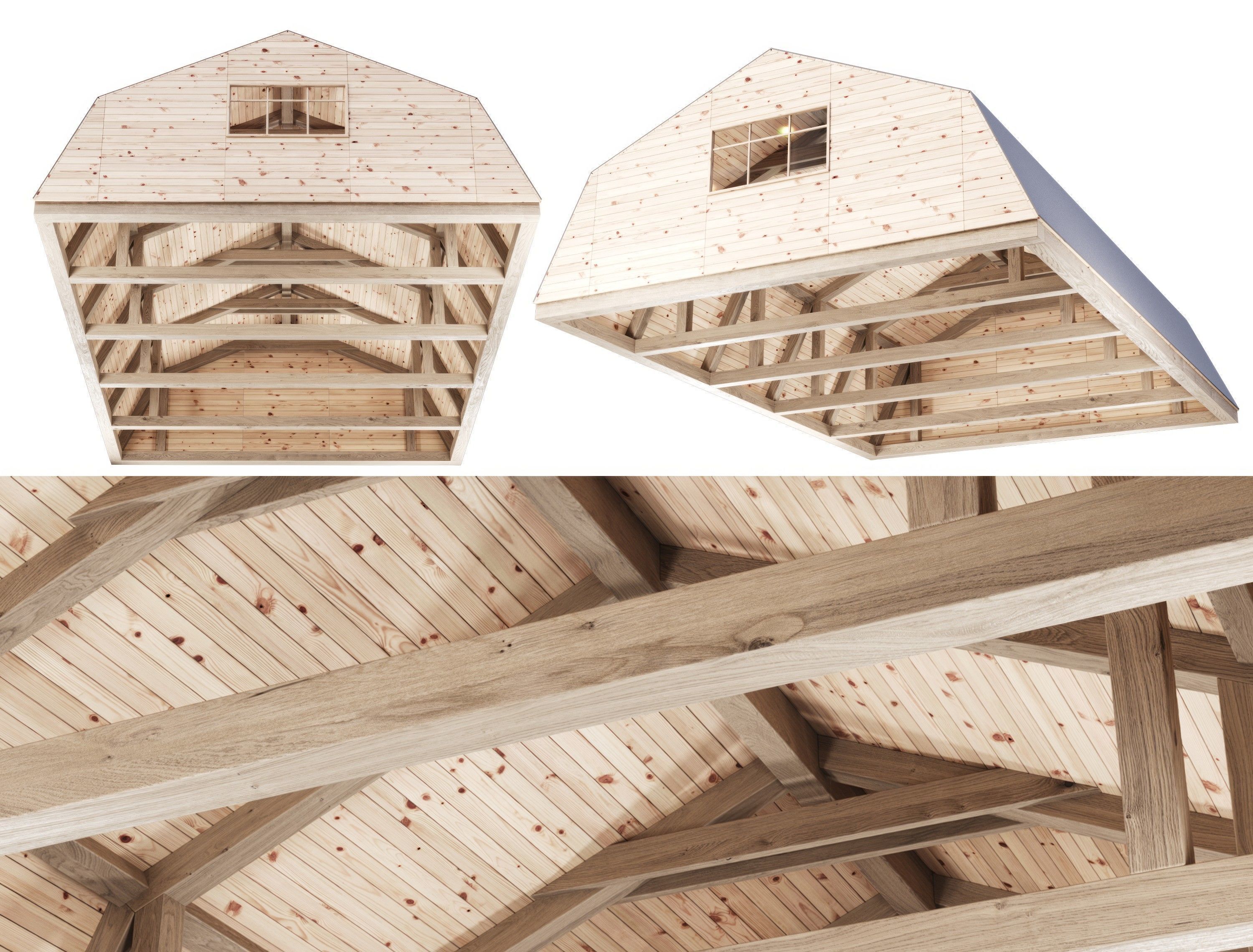 Wooden Ceiling V14  3D model_2