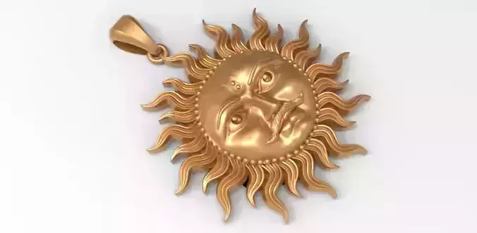 Smiling Sun FACE Pendant necklace charm jewelry