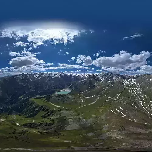 HDR - Big Almaty peak and Big Almaty Lake