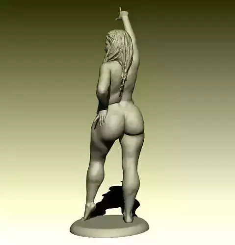 Fancydress realistic nude female figurine 3D print model