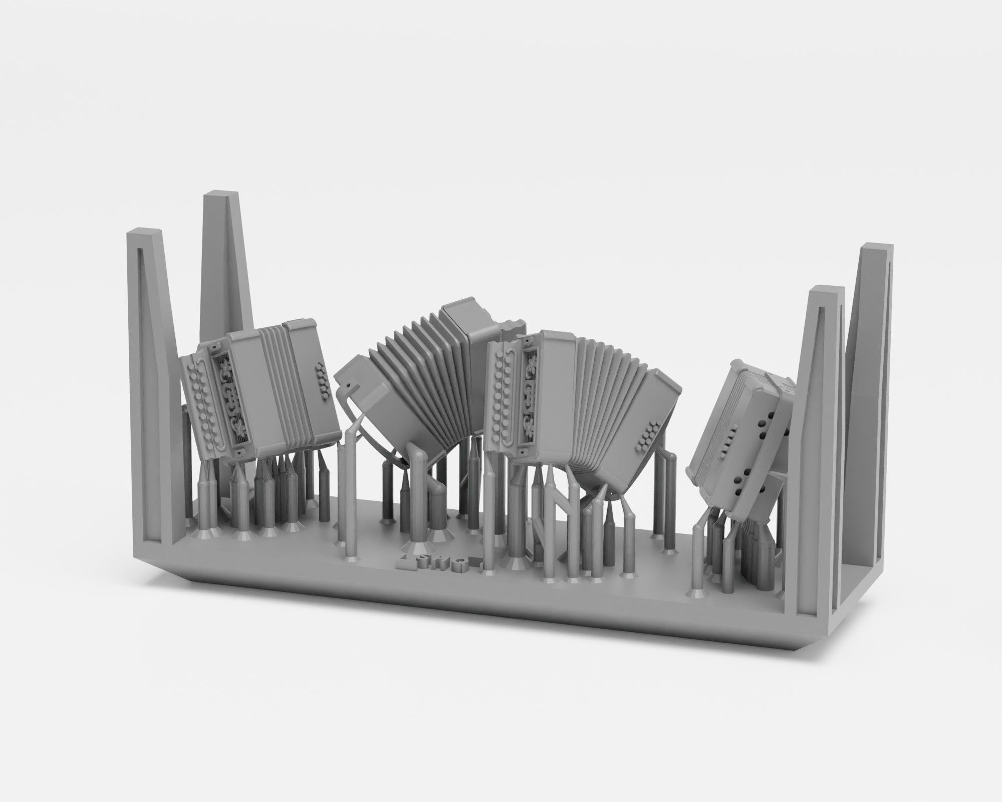 Musical Instruments Pack - 1-35 diorama accessories supported 3D print model_1