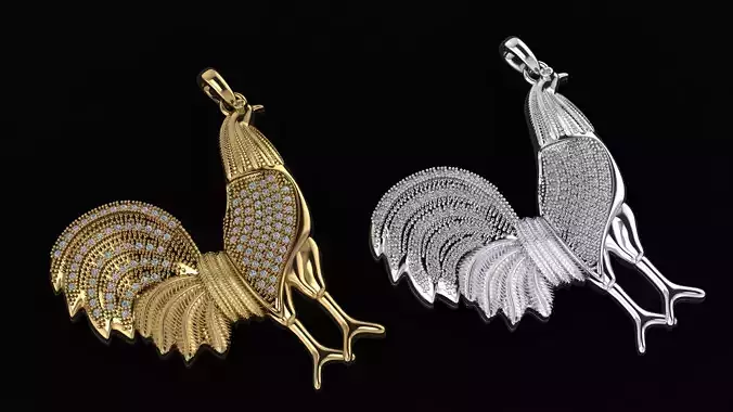 Rooster Chicken Pendant 