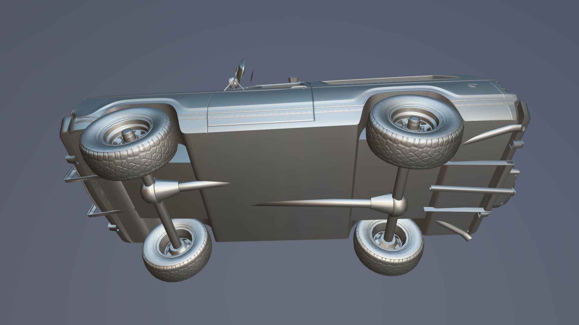 Dodge Ramcharger 1979 police car Low-poly 3D model_36