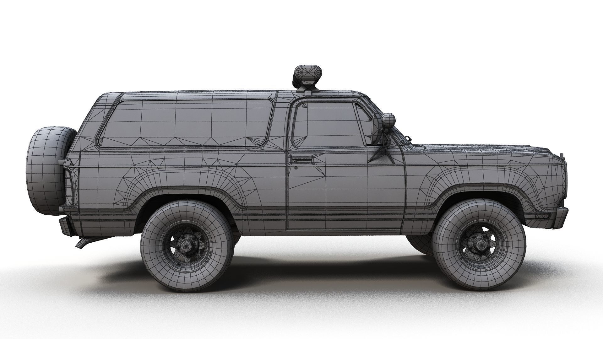 Dodge Ramcharger 1979 police car Low-poly 3D model_10