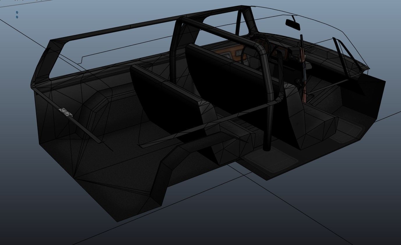 Dodge Ramcharger 1979 police car Low-poly 3D model_40