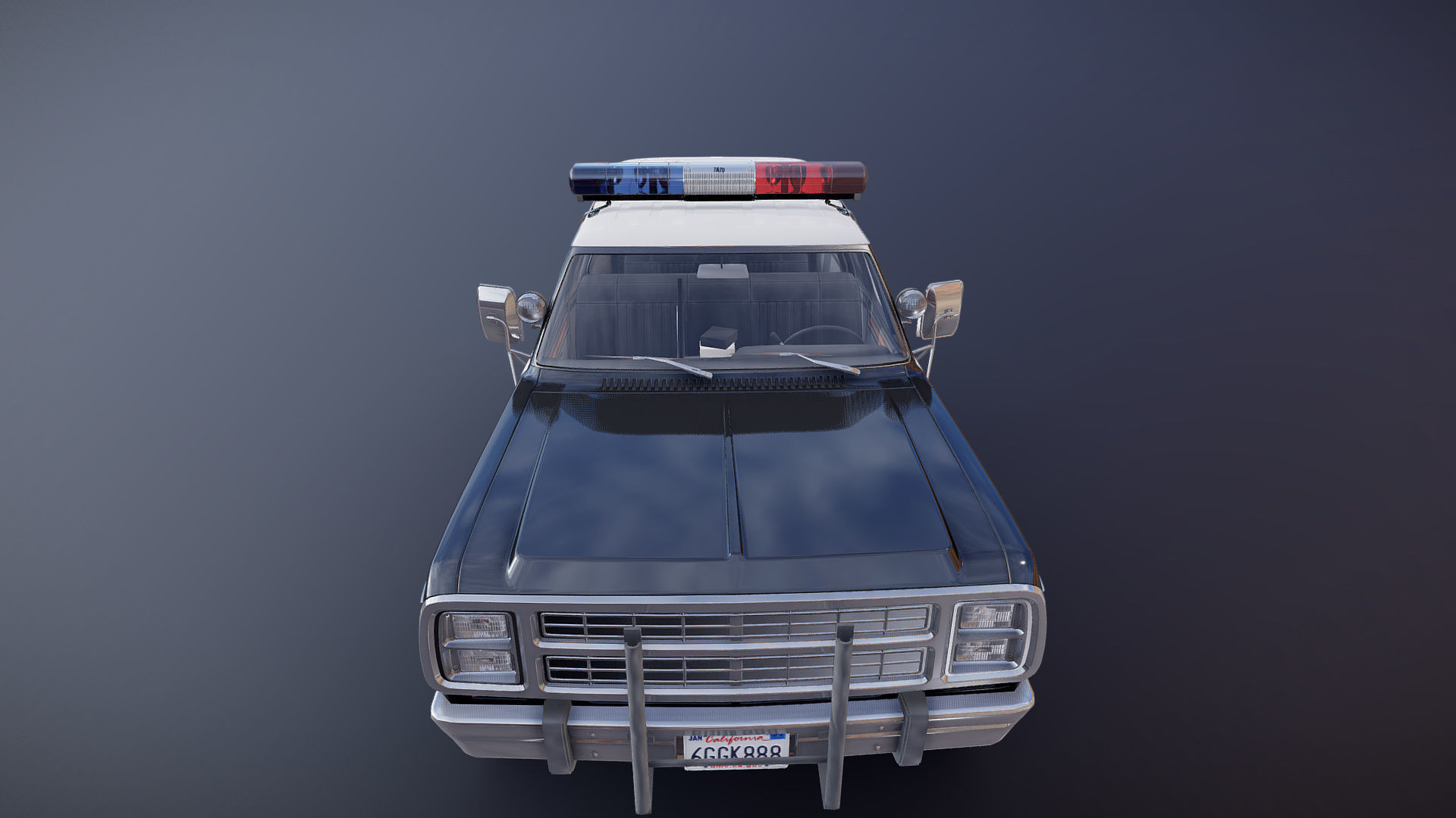 Dodge Ramcharger 1979 police car Low-poly 3D model_18