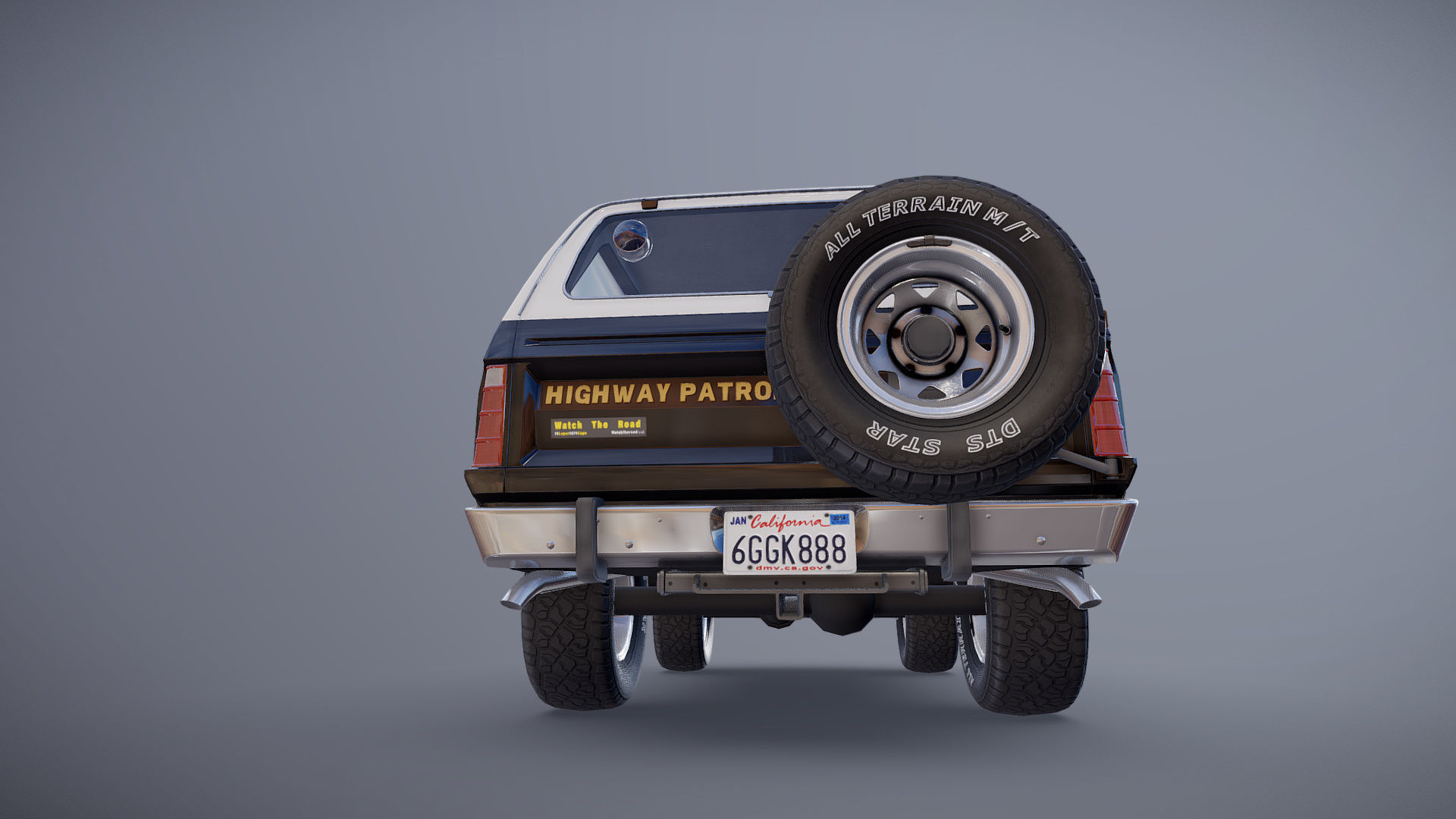 Dodge Ramcharger 1979 police car Low-poly 3D model_24