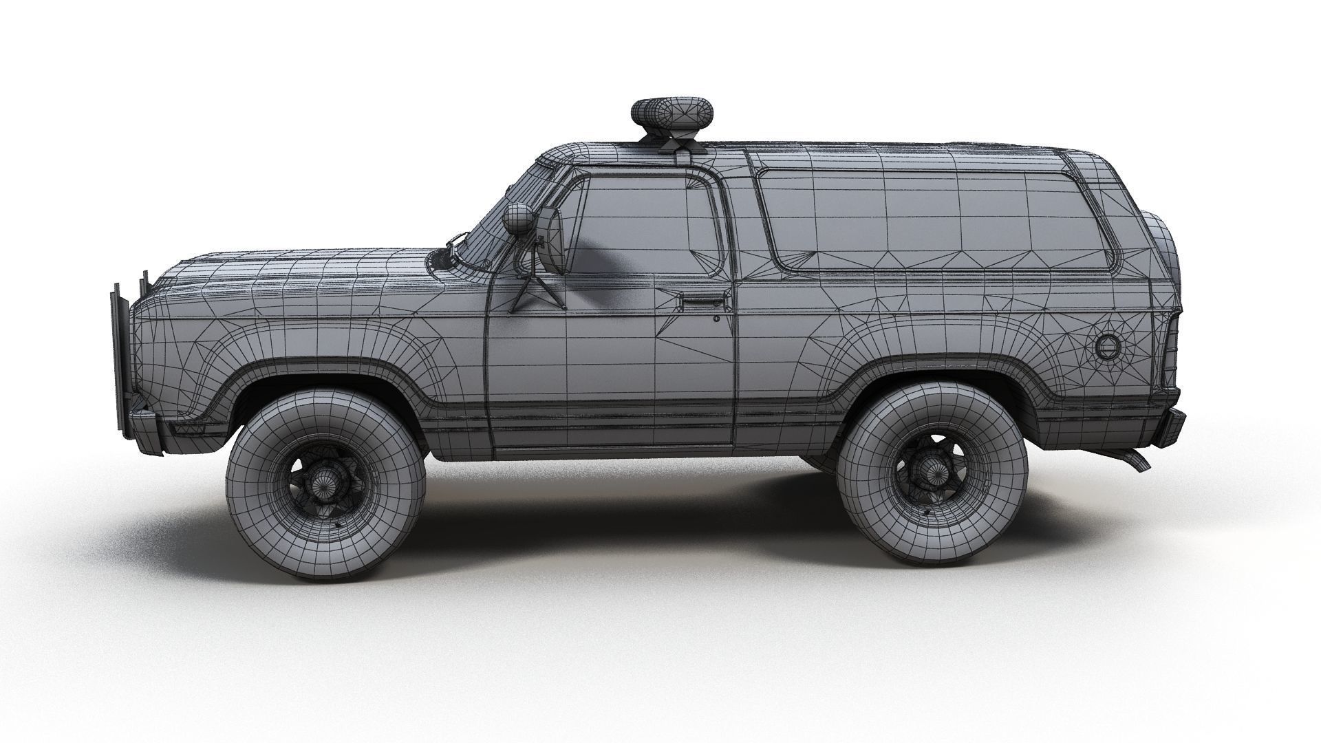 Dodge Ramcharger 1979 police car Low-poly 3D model_12
