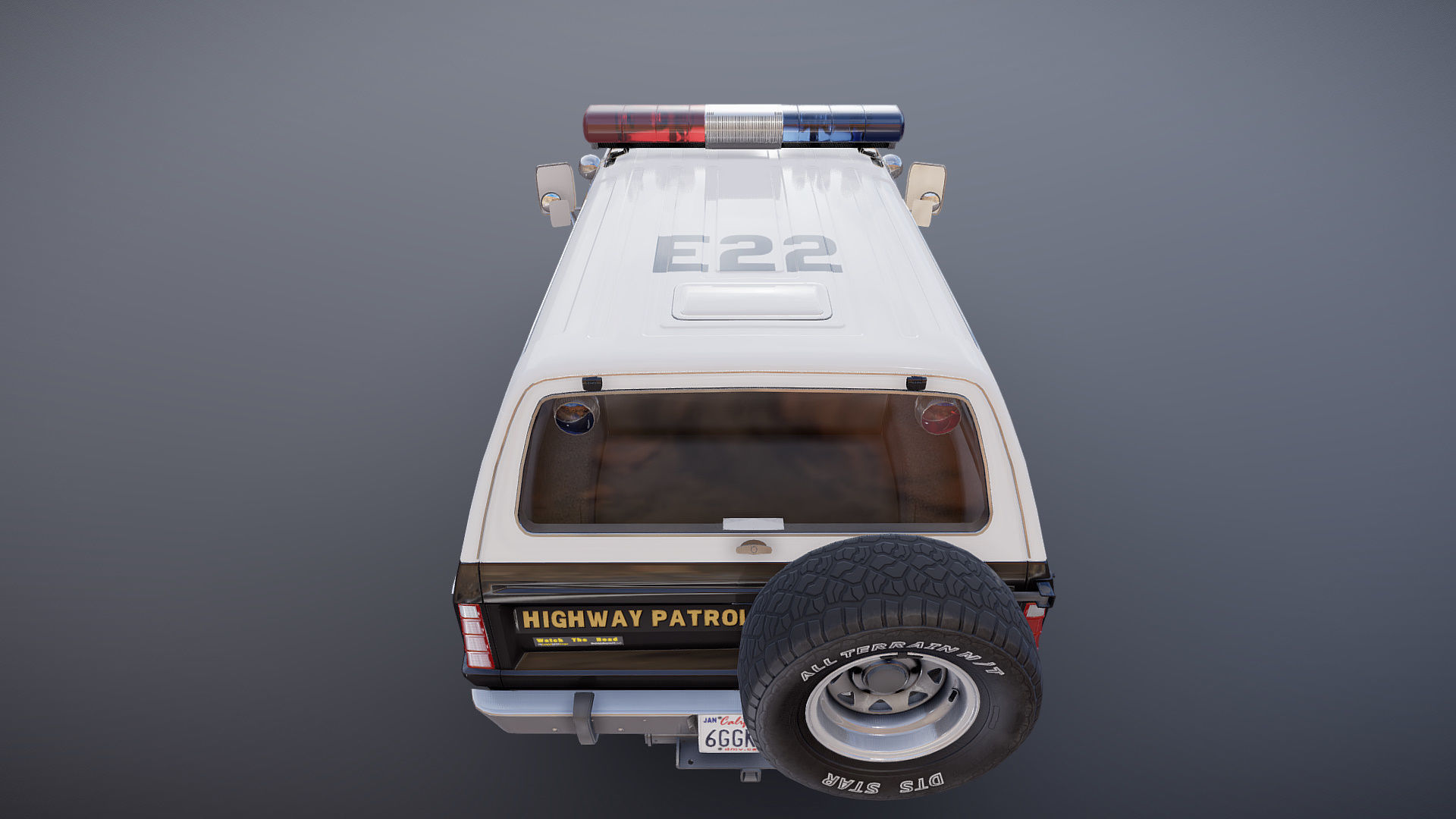 Dodge Ramcharger 1979 police car Low-poly 3D model_20