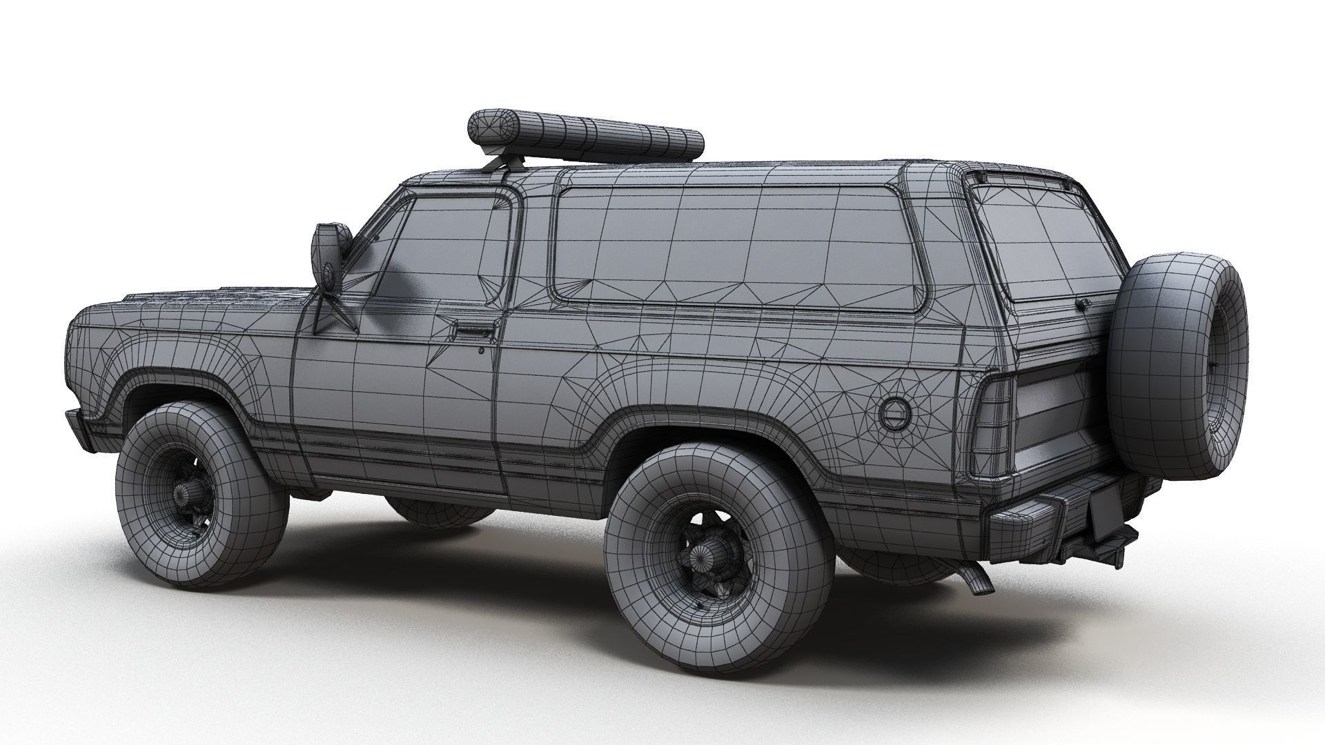 Dodge Ramcharger 1979 police car Low-poly 3D model_11