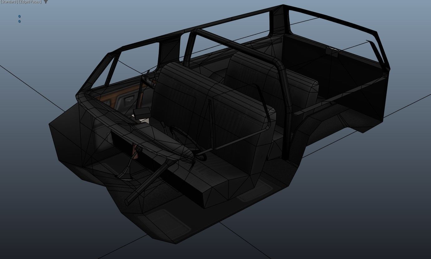 Dodge Ramcharger 1979 police car Low-poly 3D model_41