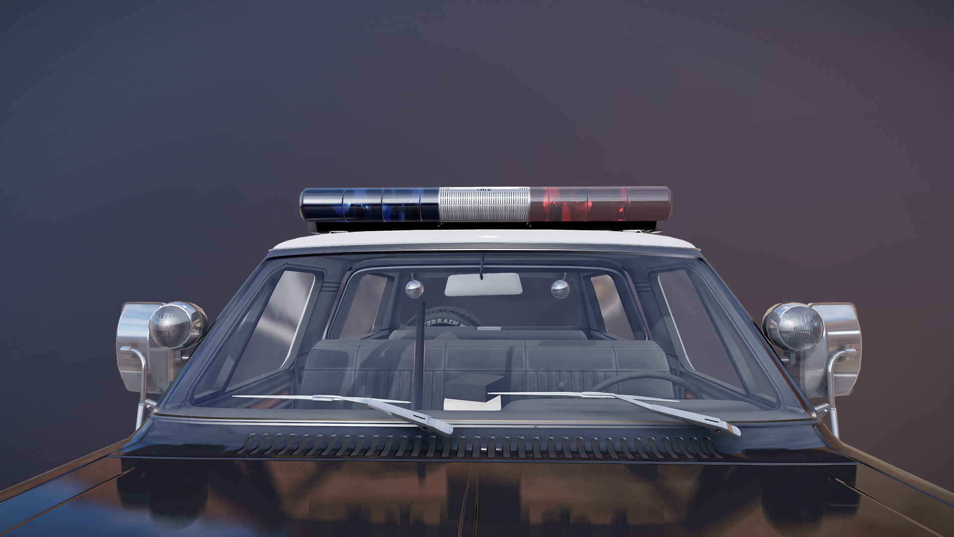 Dodge Ramcharger 1979 police car Low-poly 3D model_23