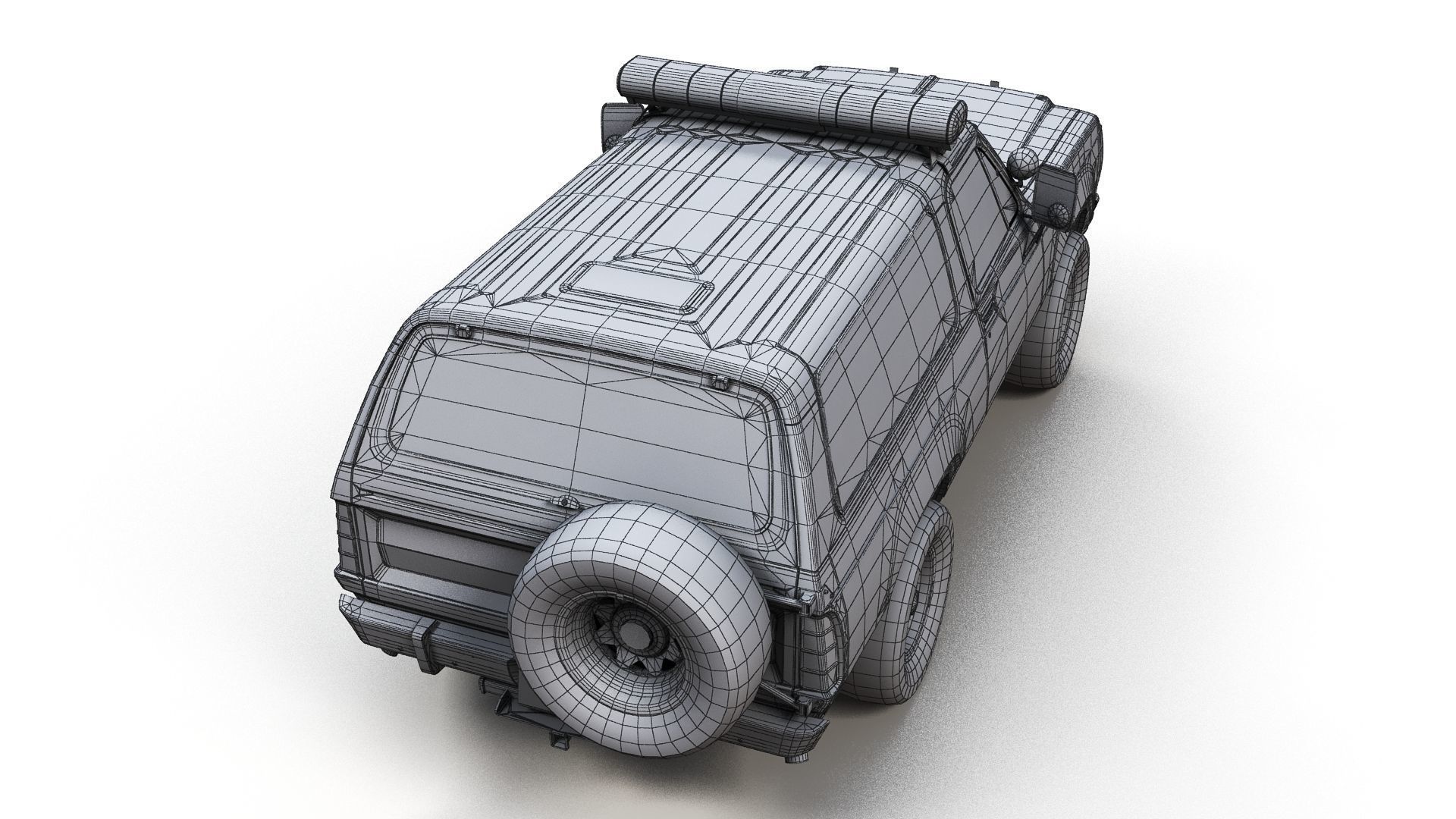 Dodge Ramcharger 1979 police car Low-poly 3D model_13